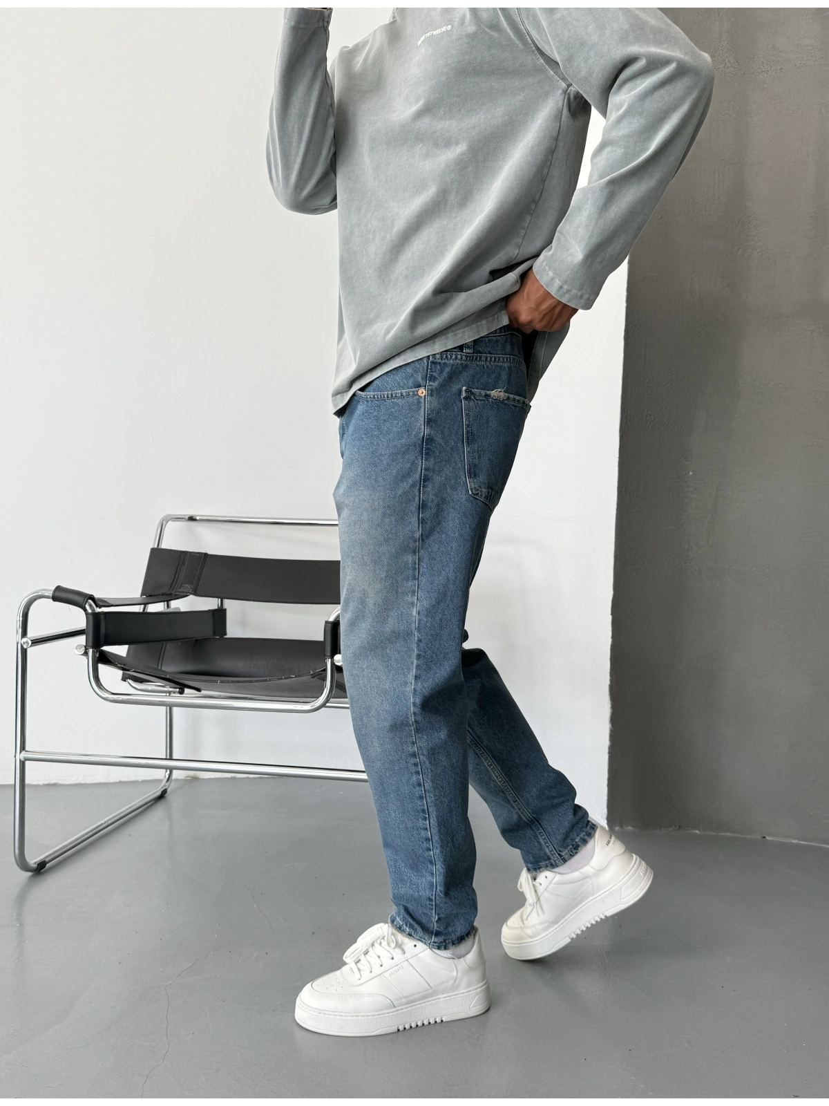 Eskitme Mavi Denim Boyfriend