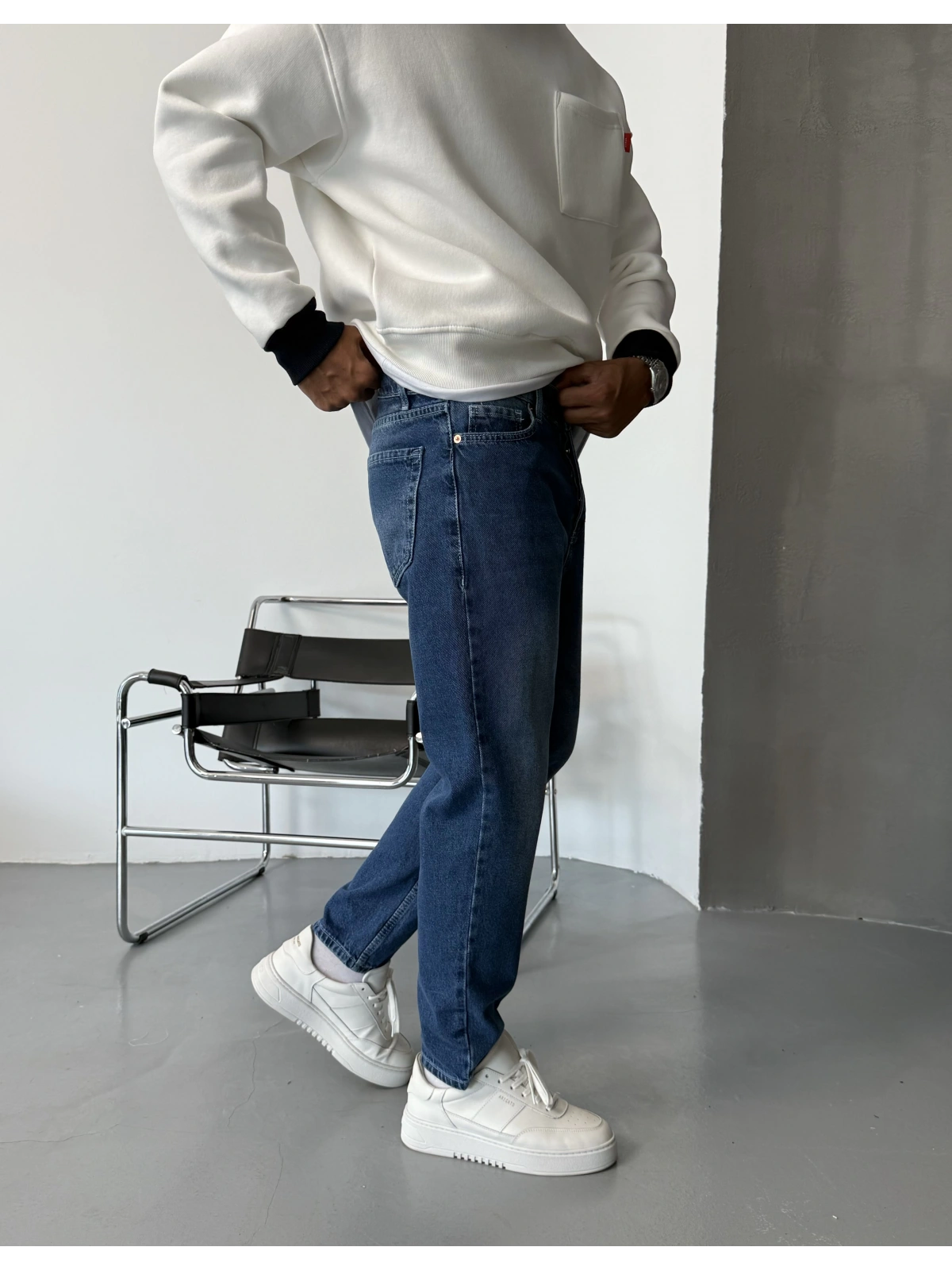 Koyu Mavi Denim Boyfriend