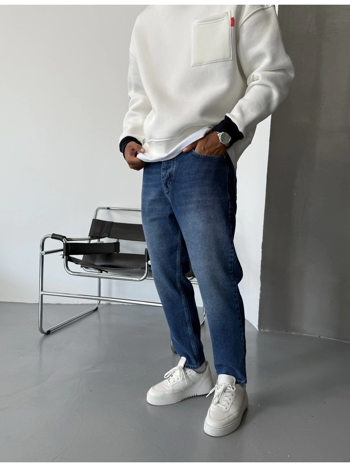 Koyu Mavi Denim Boyfriend