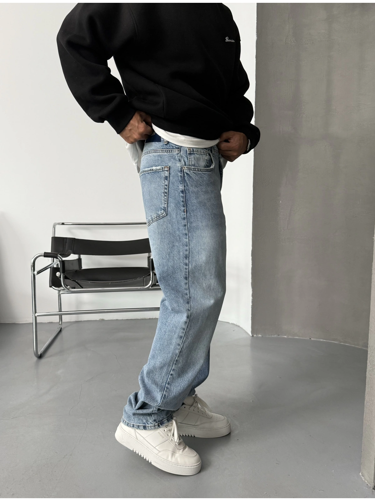 Buz Mavi Denim Baggy Jean