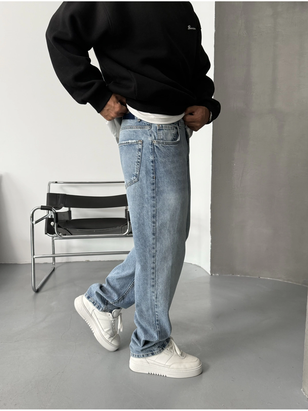 Buz Mavi Denim Baggy Jean