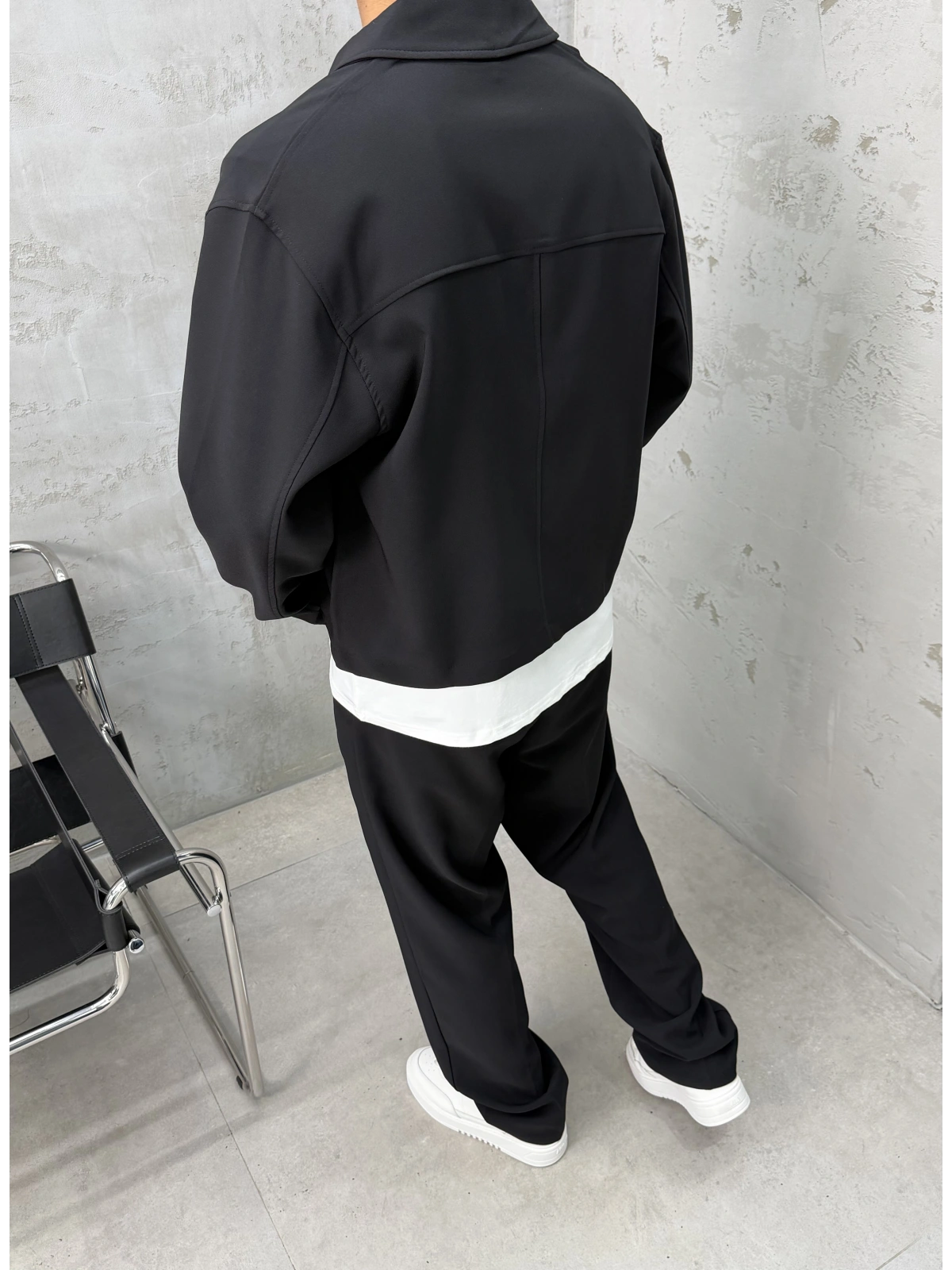 Siyah Premium Kumaş Casual Takım