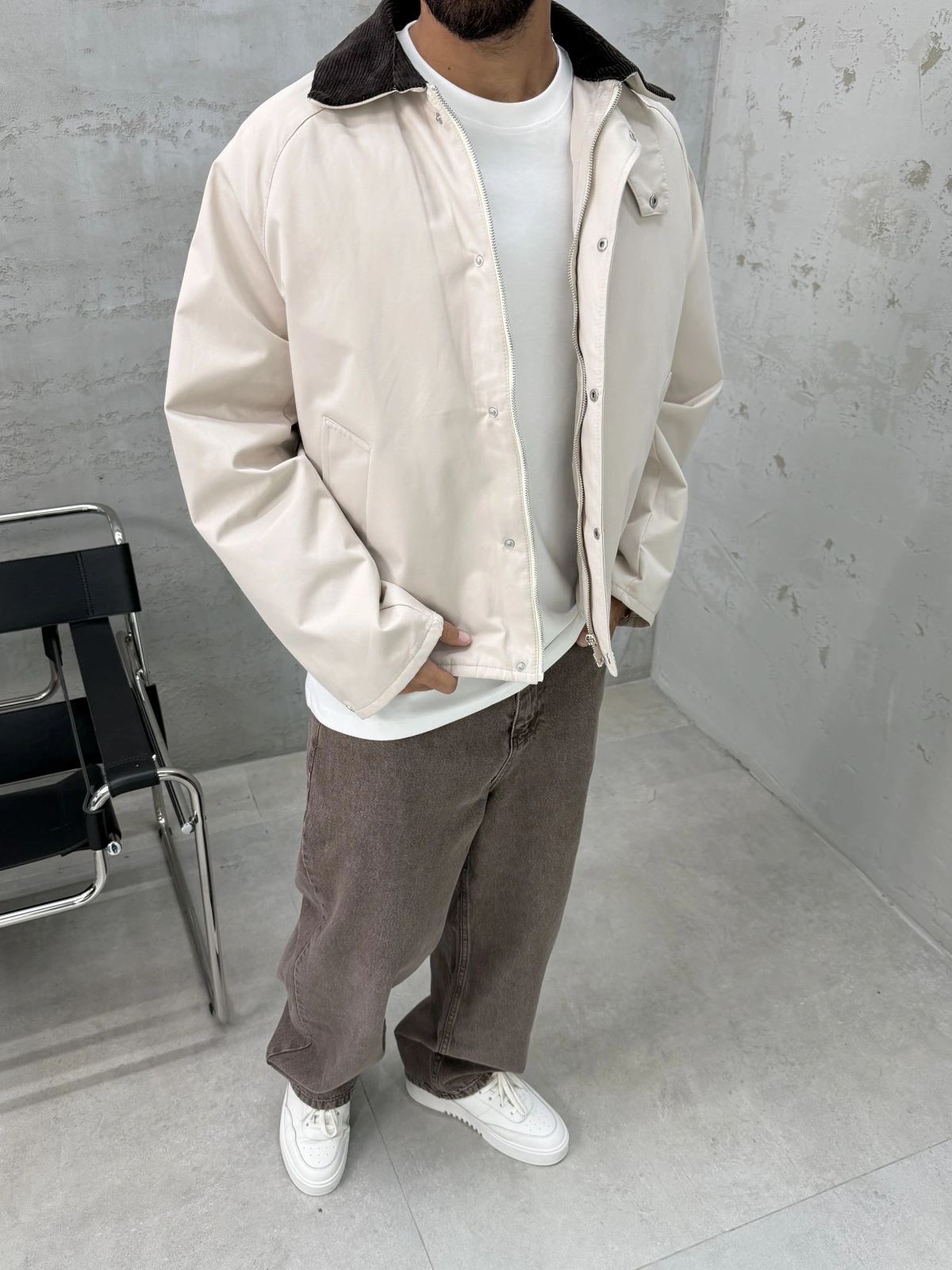 Krem Premium Oversize Ceket