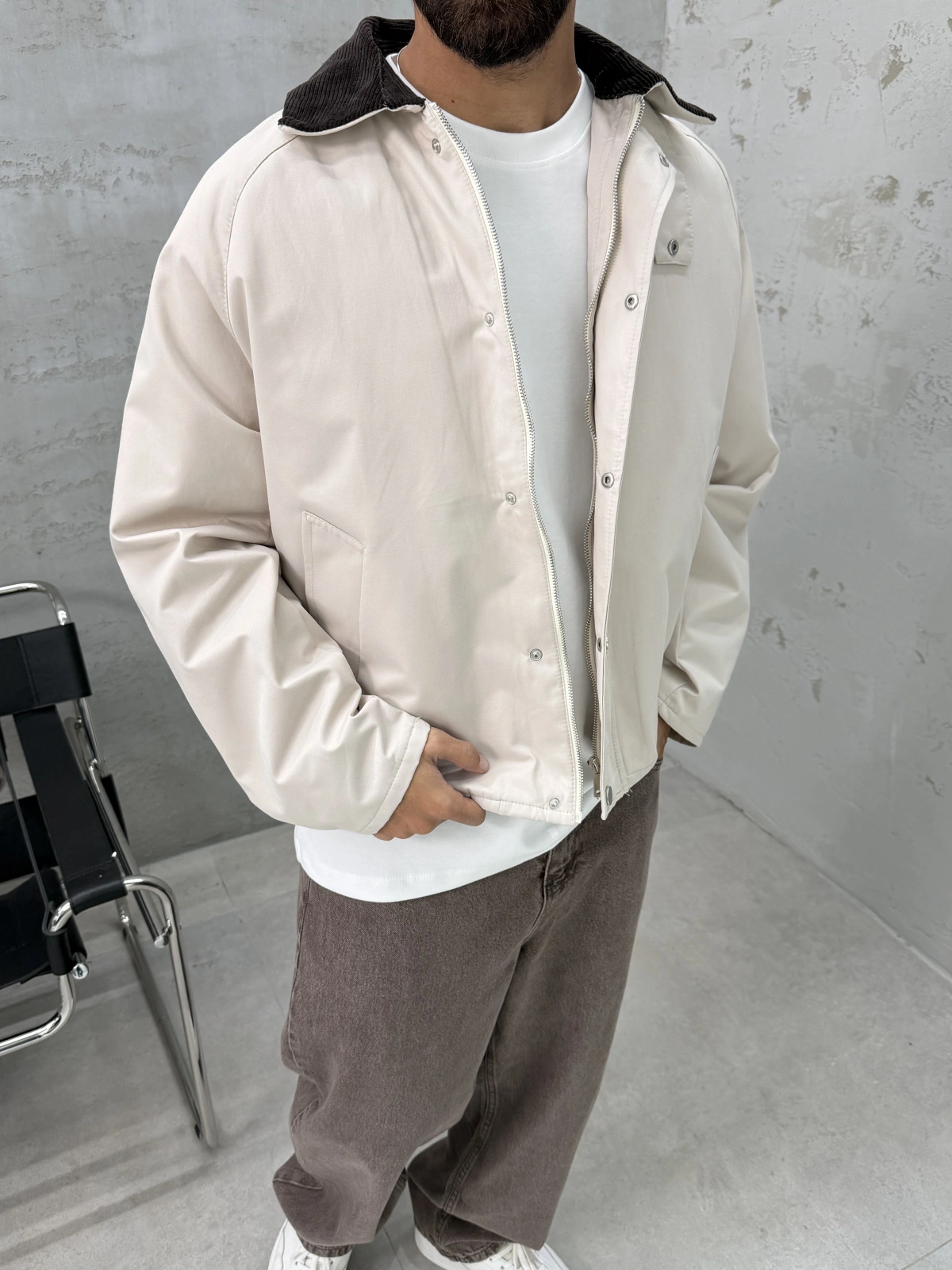 Krem Premium Oversize Ceket