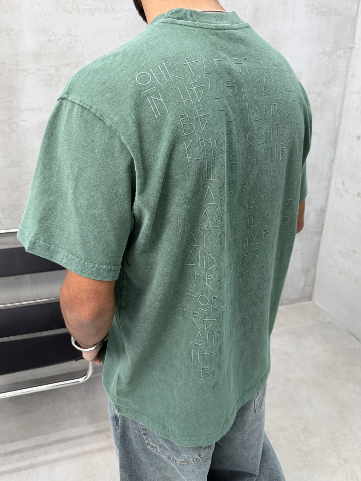 Day Yeşil Yıkamalı Oversize T-Shirt