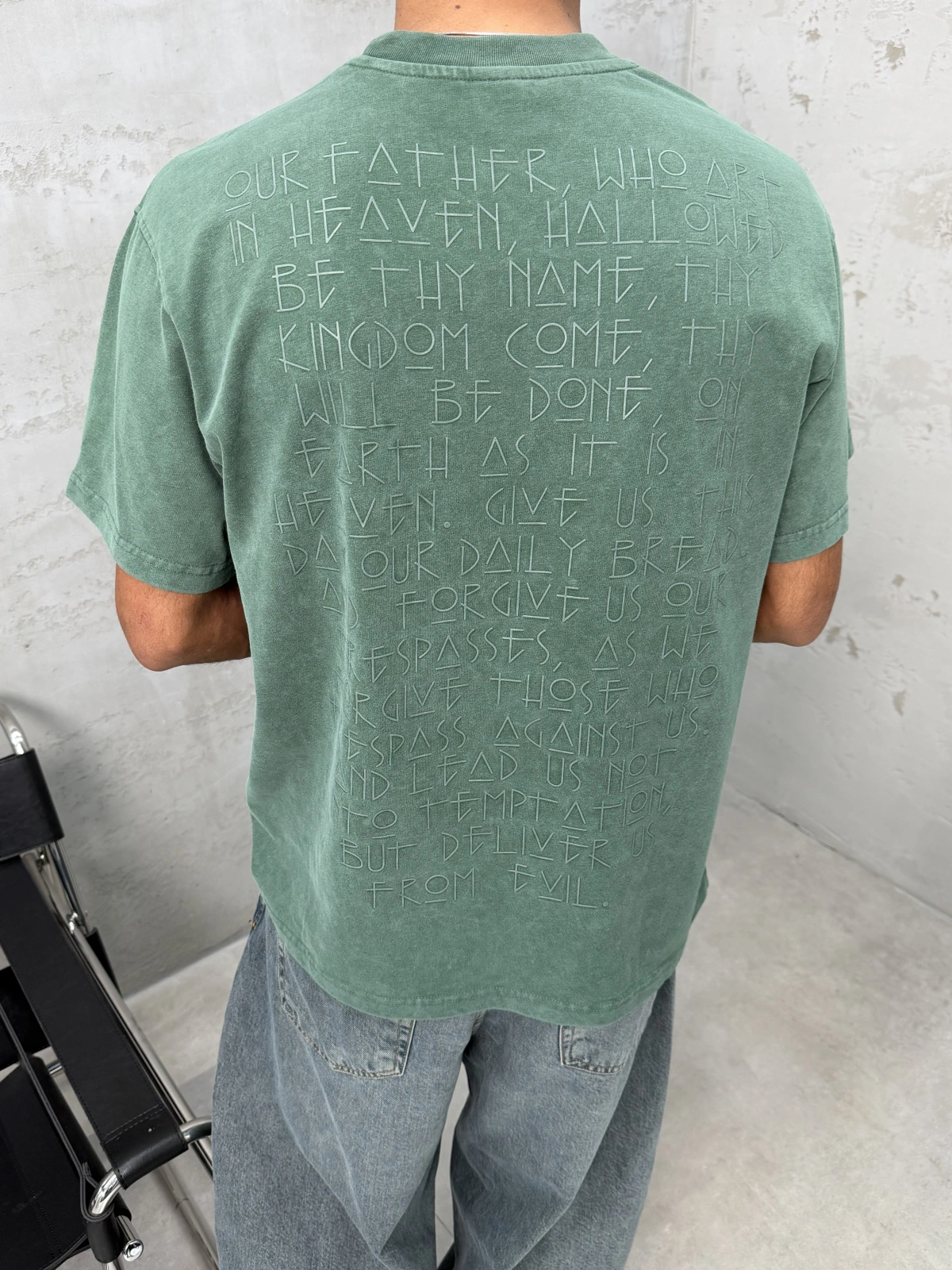 Day Yeşil Yıkamalı Oversize T-Shirt