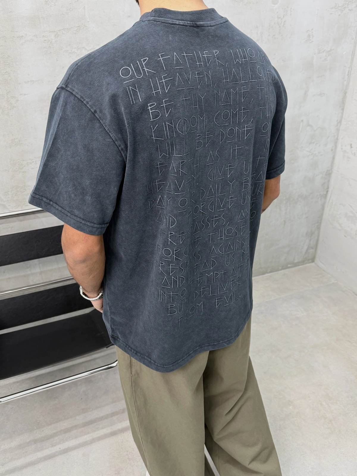 Day Siyah Yıkamalı Oversize T-Shirt