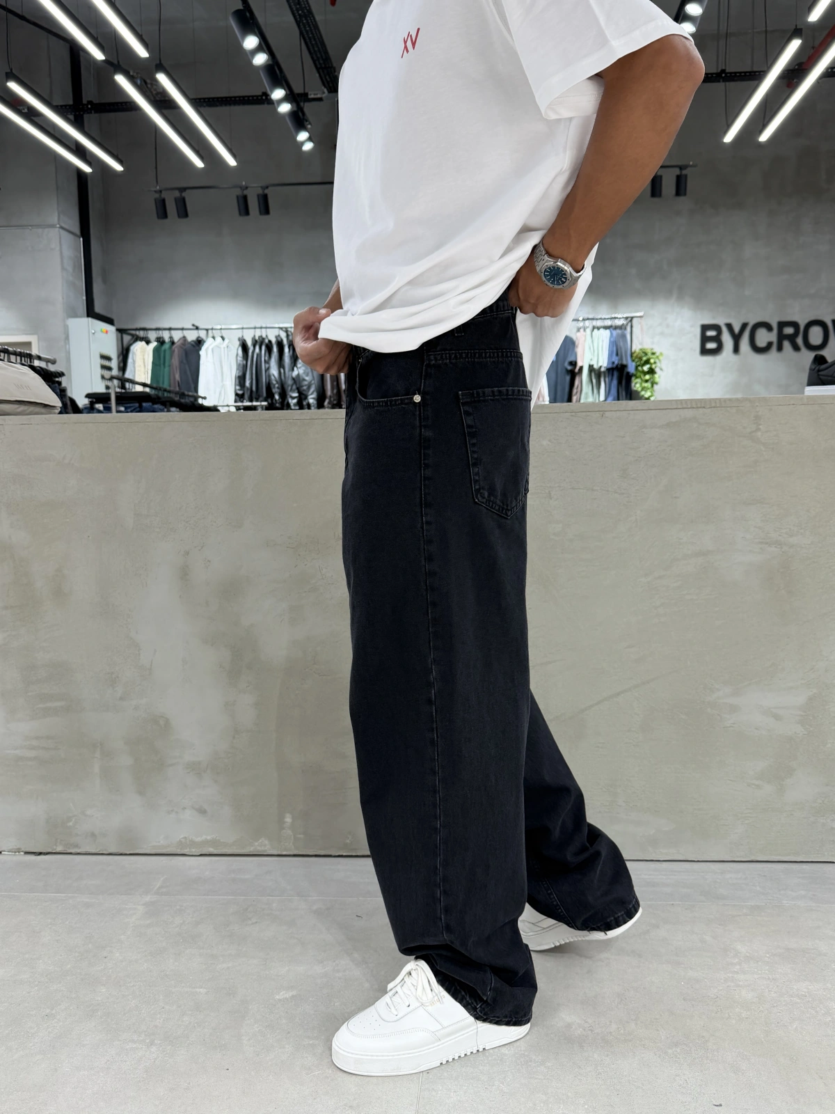 Siyah Loose Bol Kalıp Baggy Jean