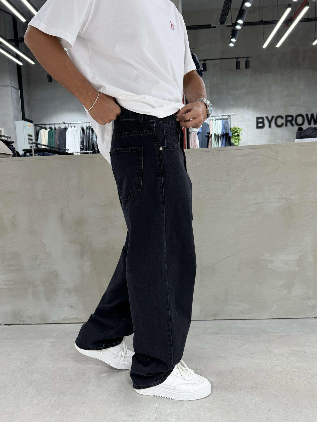Siyah Loose Bol Kalıp Baggy Jean