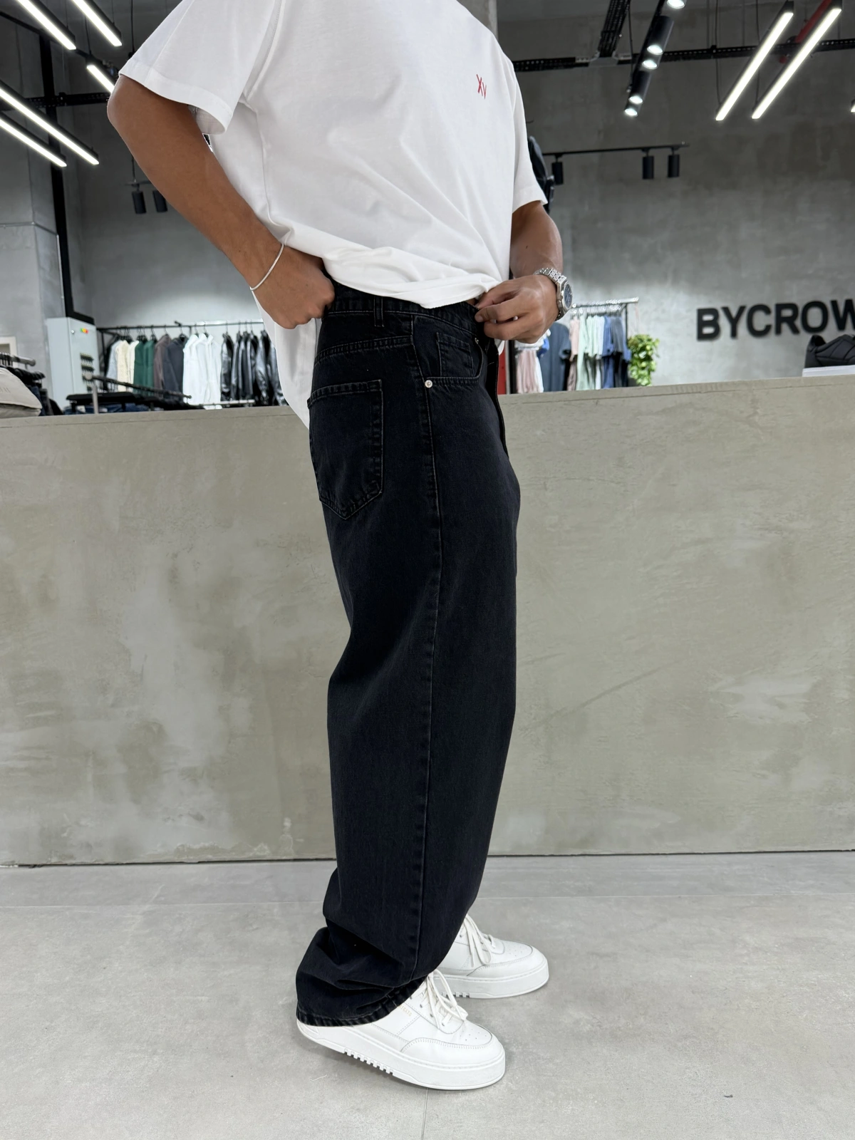 Siyah Loose Bol Kalıp Baggy Jean