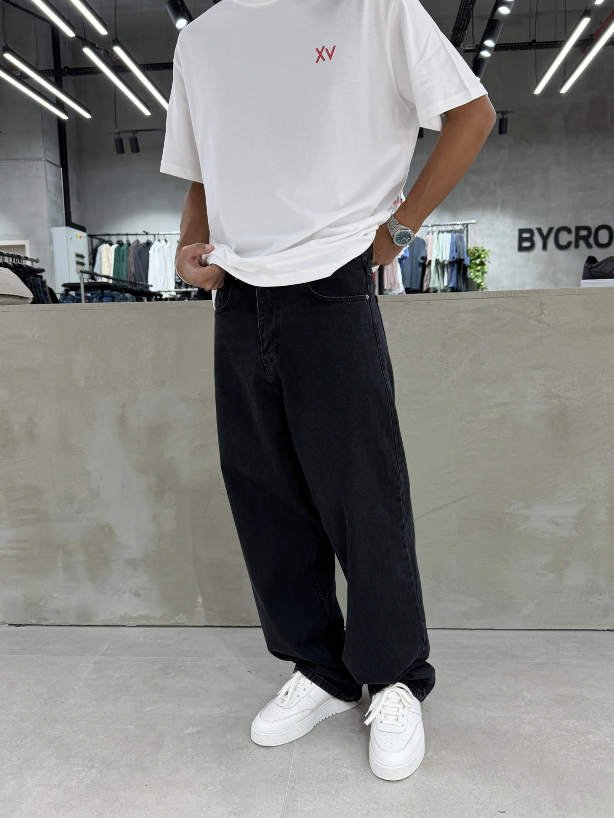 Siyah Loose Bol Kalıp Baggy Jean