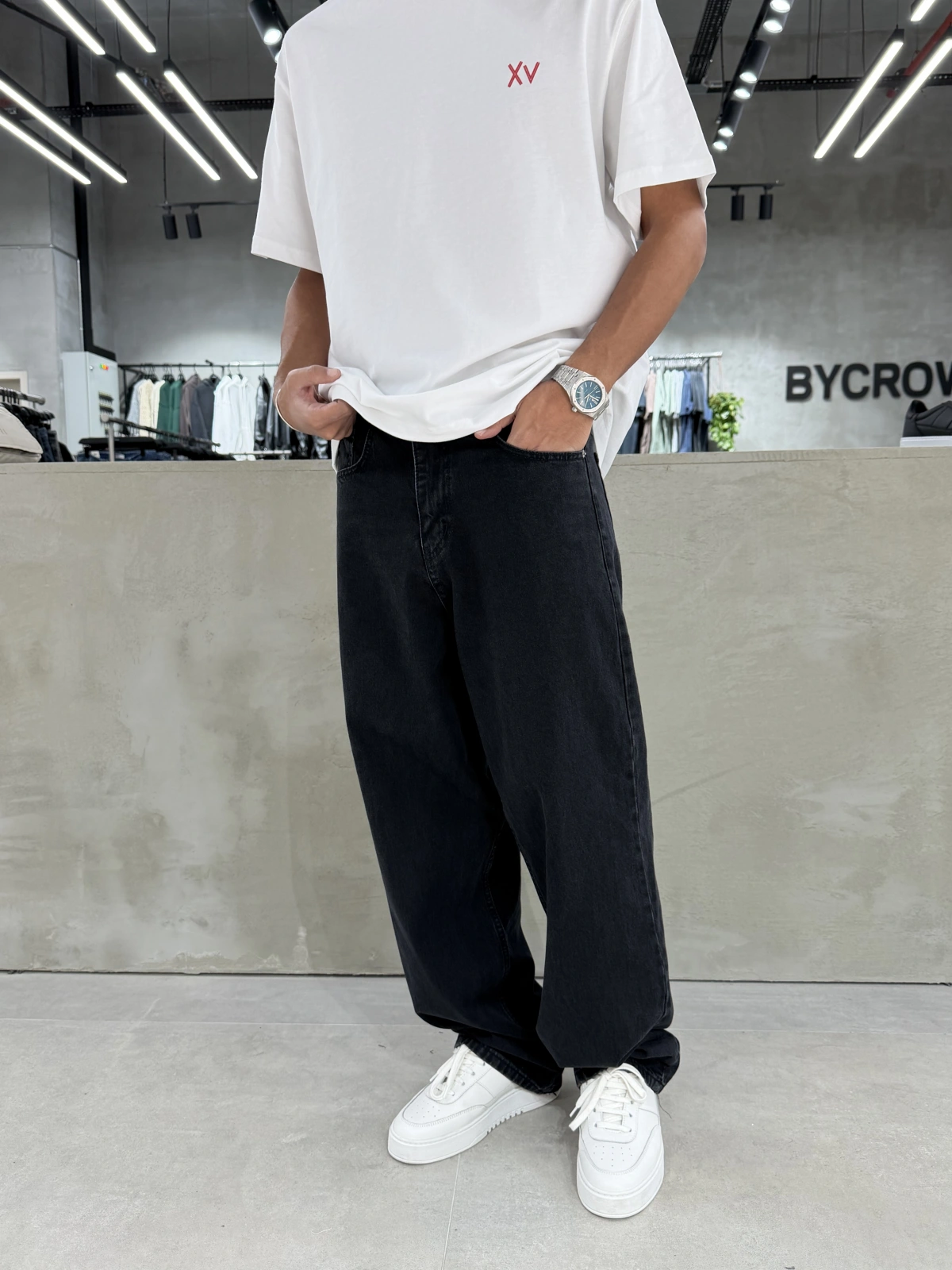 Siyah Loose Bol Kalıp Baggy Jean