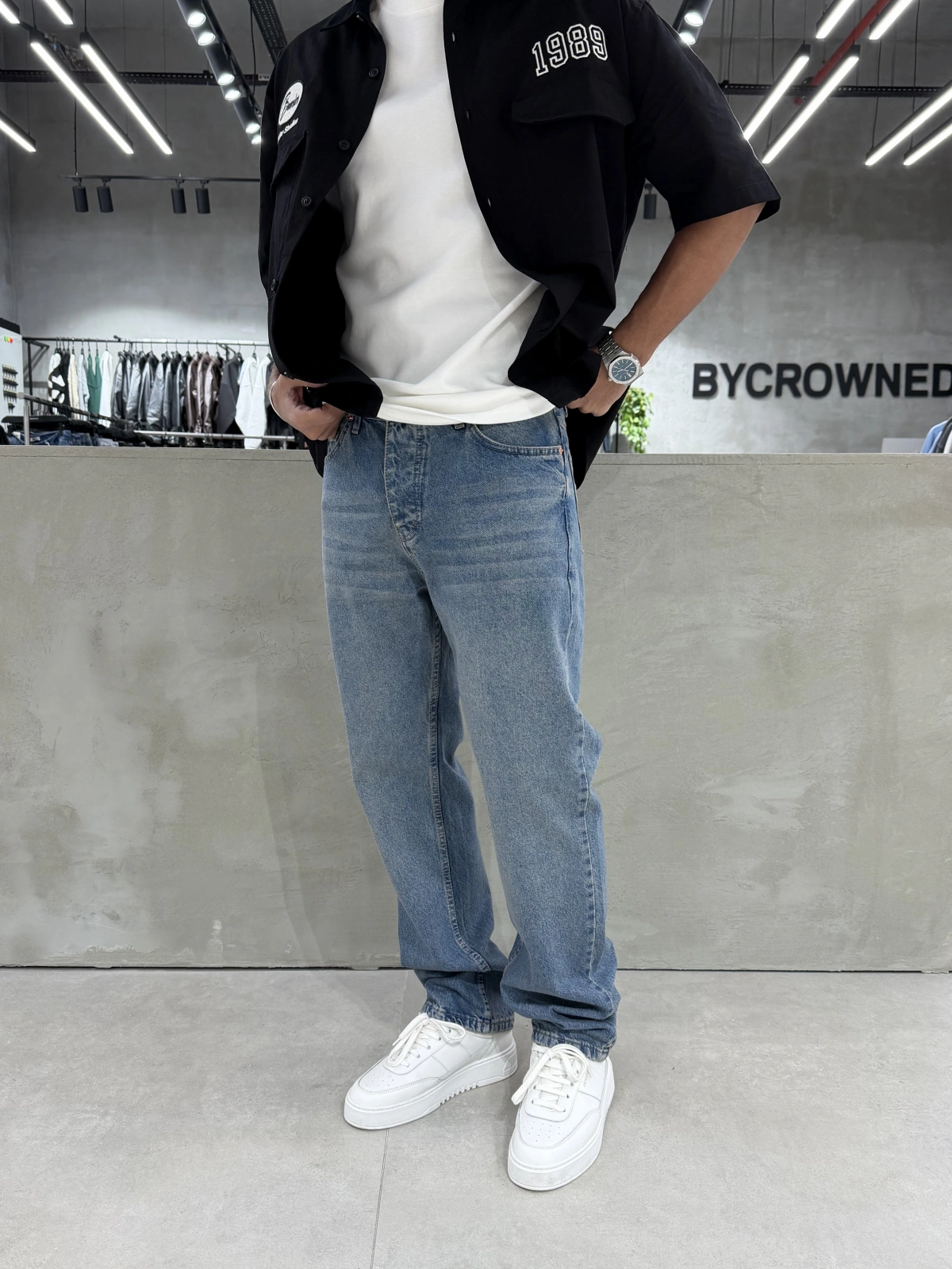 Mavi Yıkamalı Regular Baggy Jean