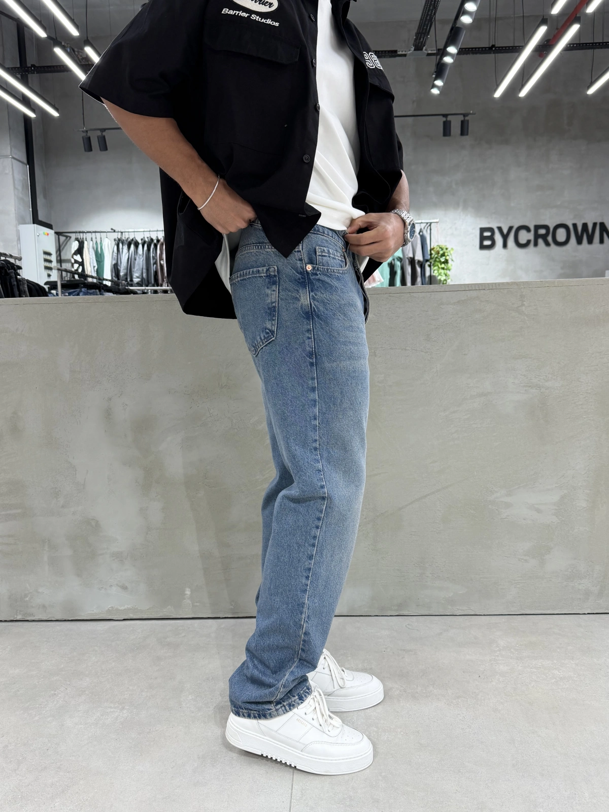 Mavi Yıkamalı Regular Baggy Jean