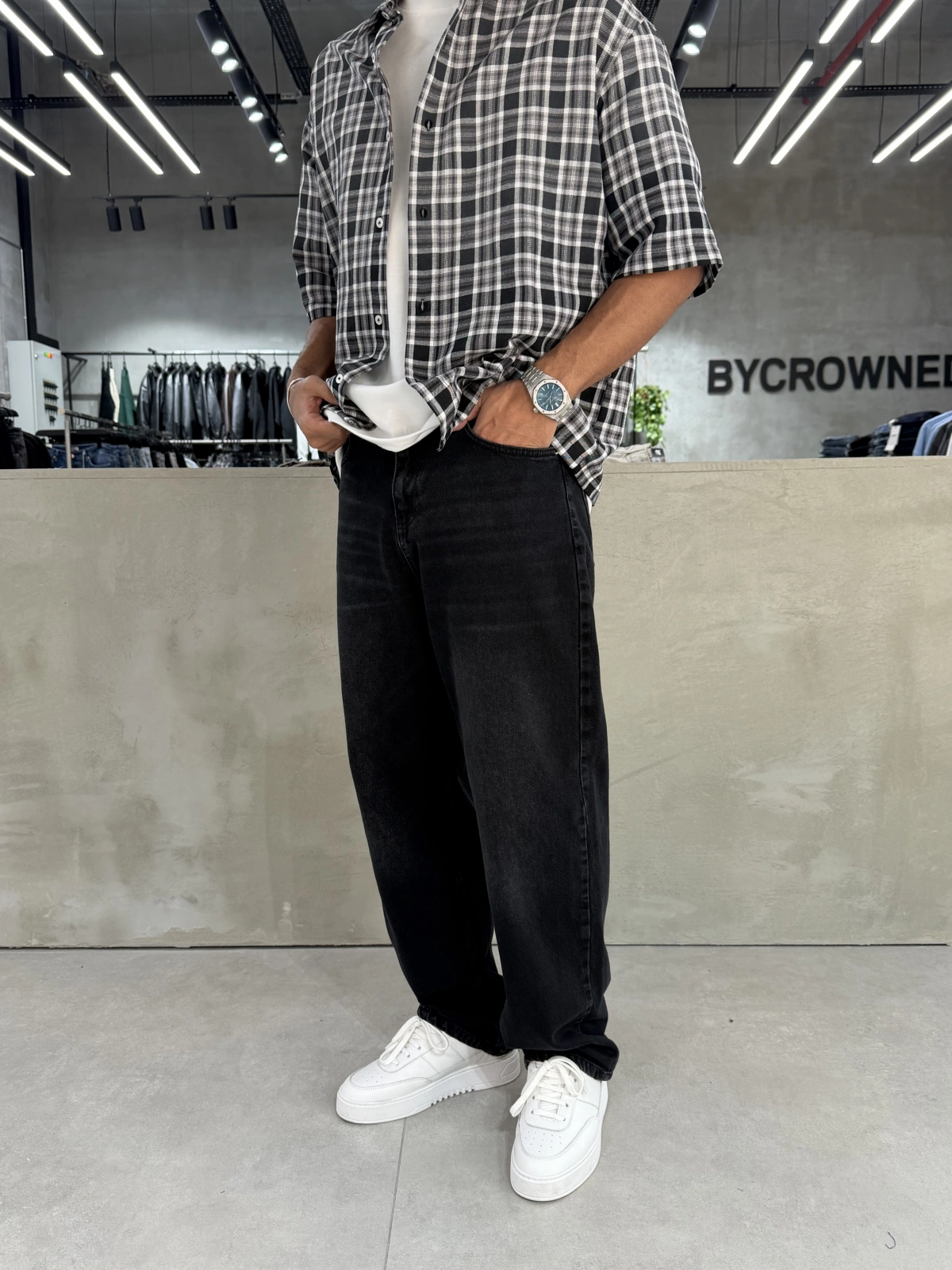 Siyah Street Bol Kalıp Baggy Jean