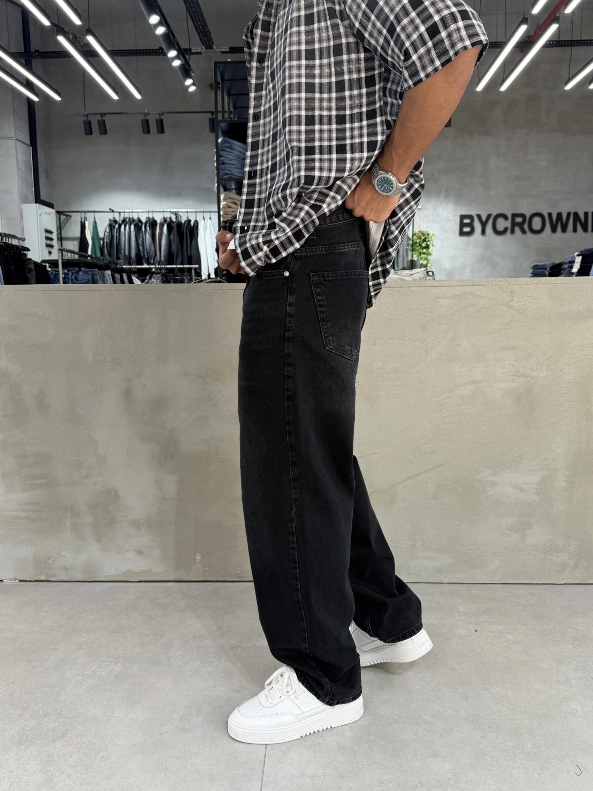 Siyah Street Bol Kalıp Baggy Jean
