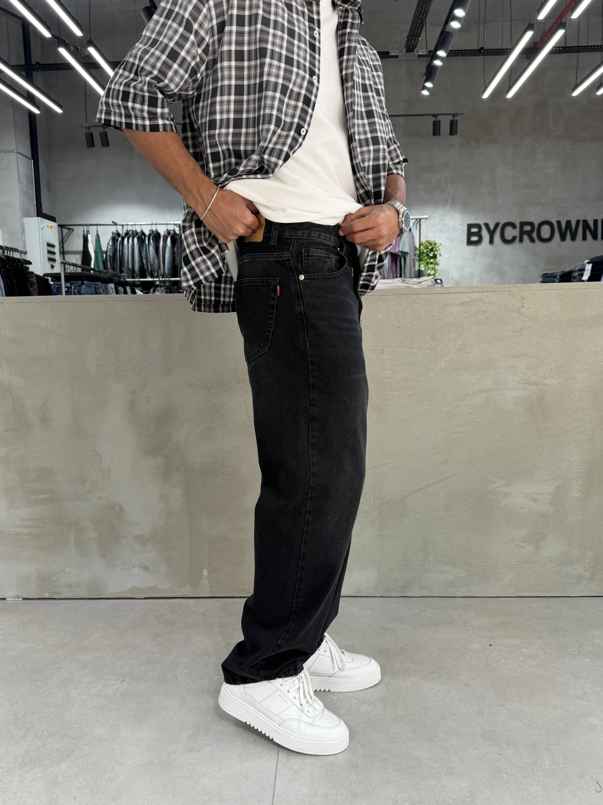 Siyah Street Bol Kalıp Baggy Jean