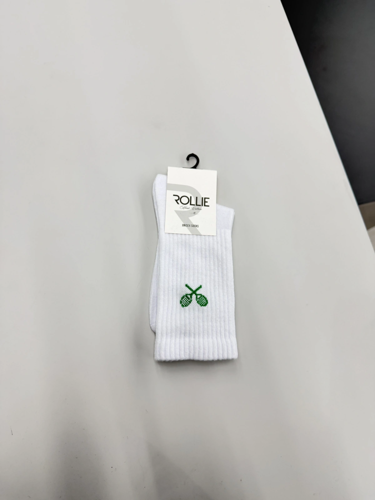 Yeşil Tenis Detaylı Beyaz Çorap