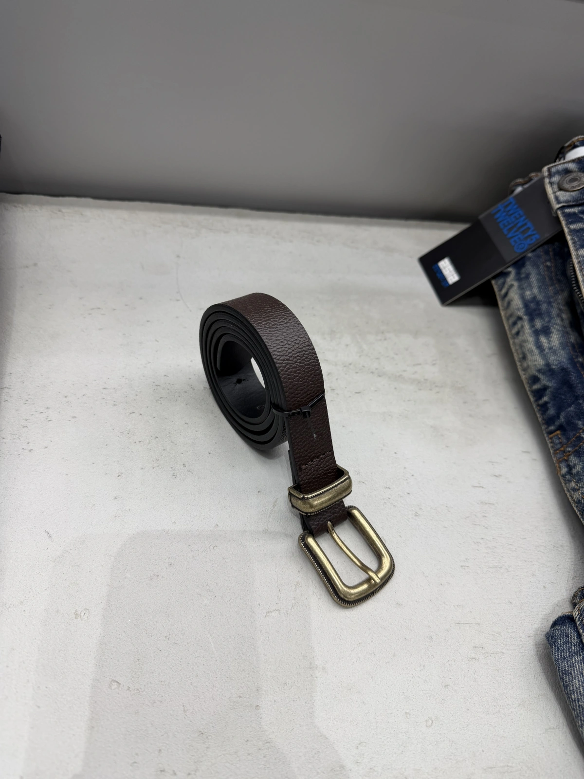 Kahverengi Gold Tokalı Kemer