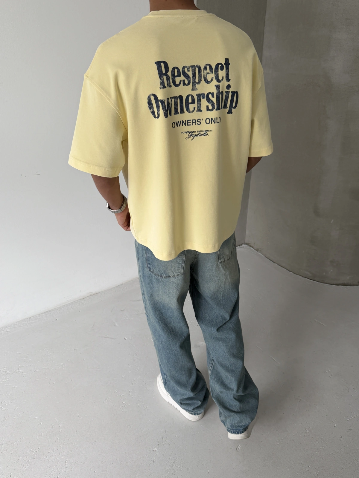 Sarı Respect Oversize Tshirt