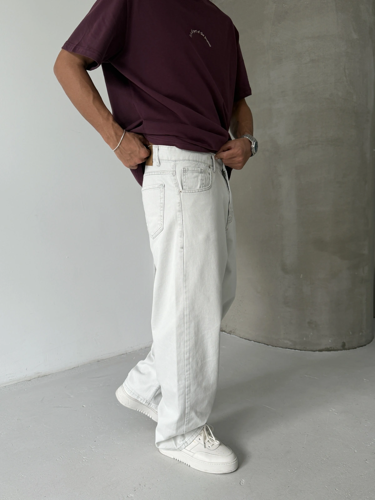 Ice Gri Bol Kalıp Baggy Jean