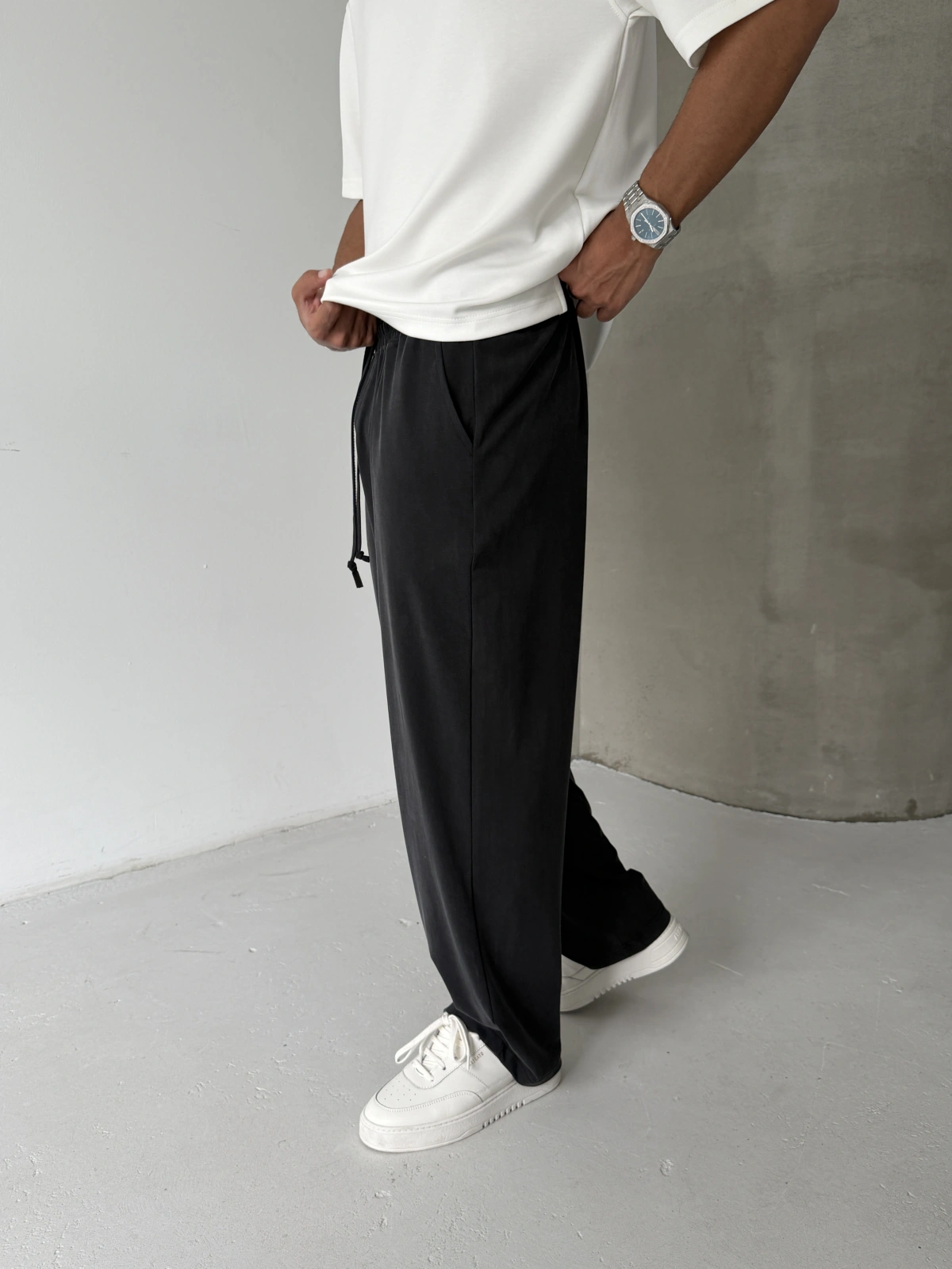 Siyah Premium Modal Kumaş Baggy