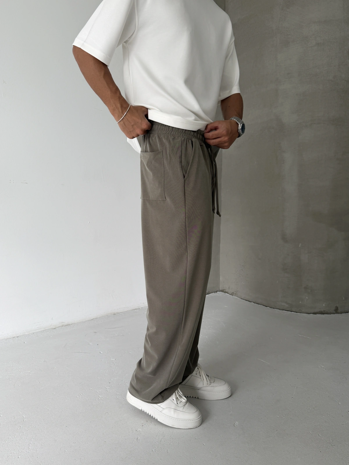 Haki Premium Modal Kumaş Baggy