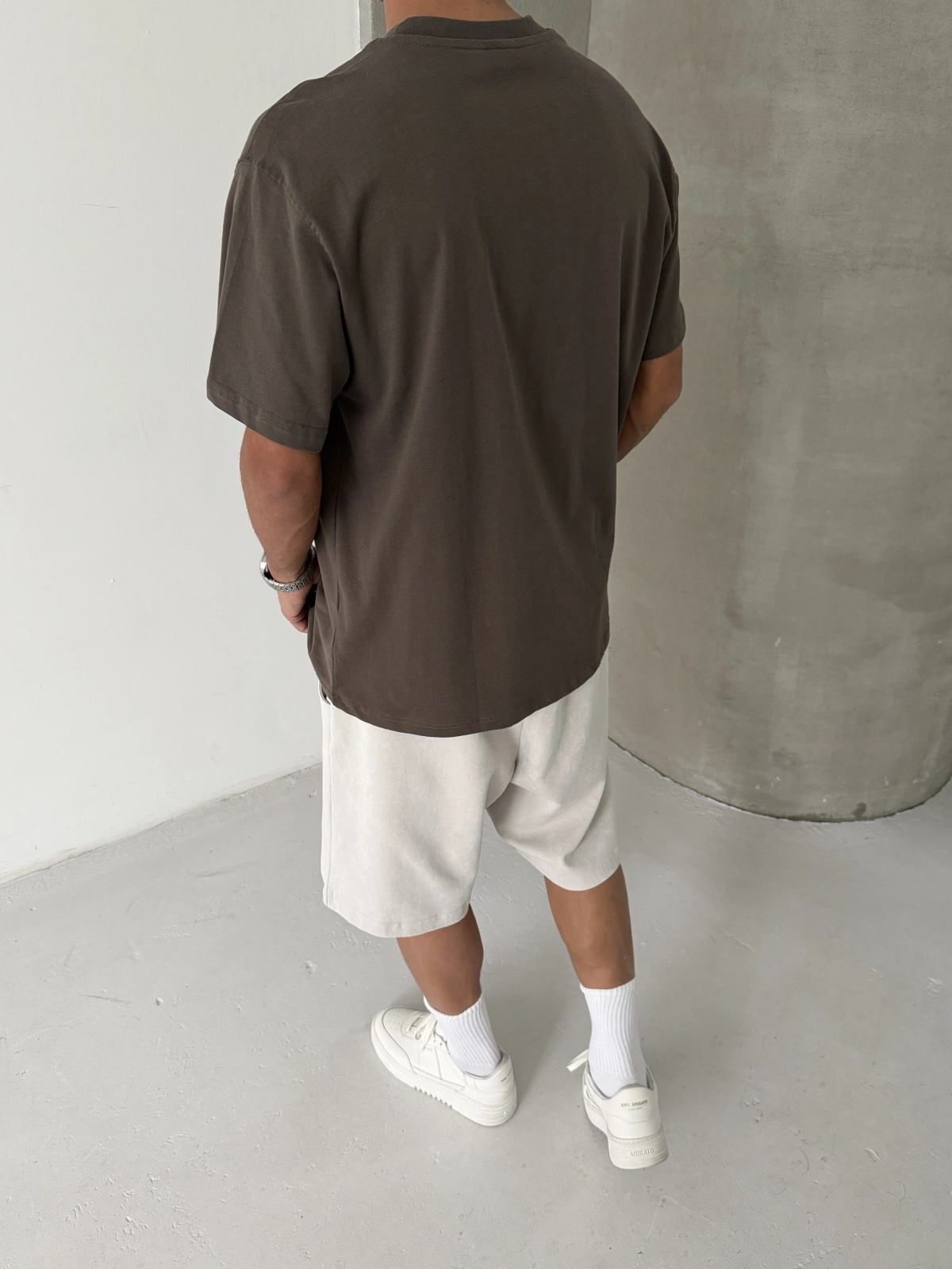 Kahverengi Baskılı Oversize T-shirt