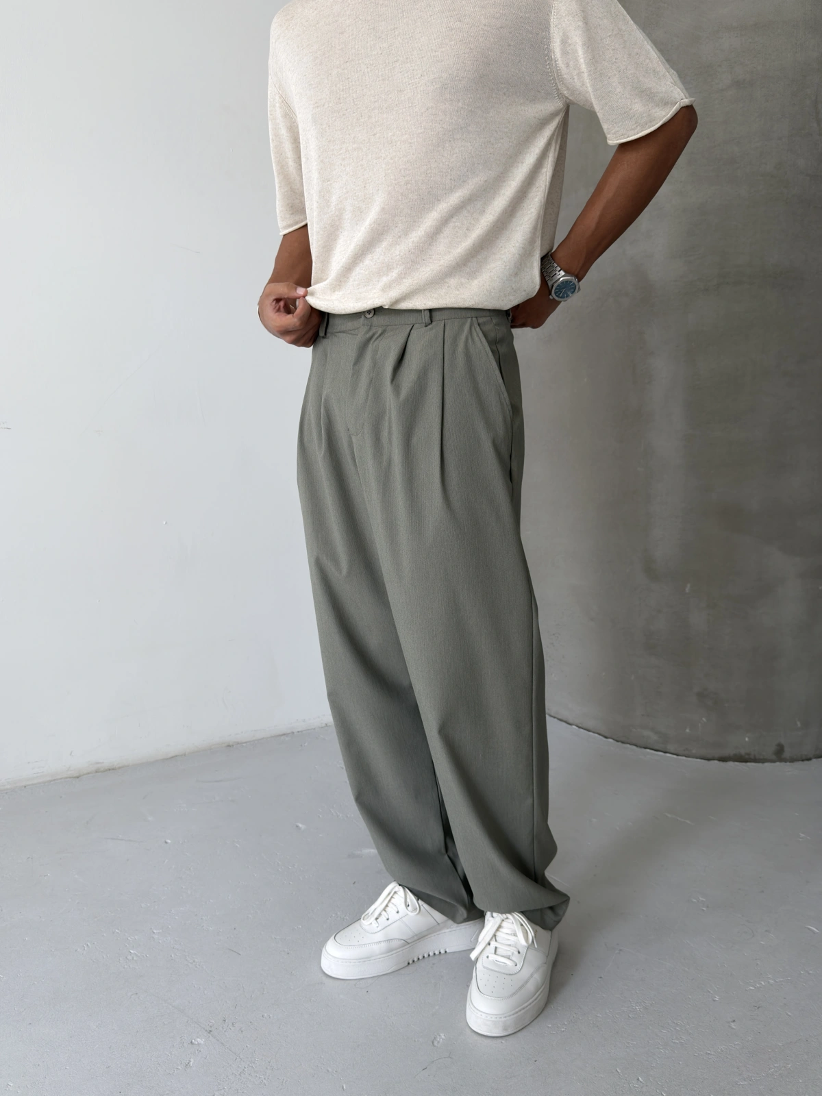 Haki Premium Casual Kumaş Baggy