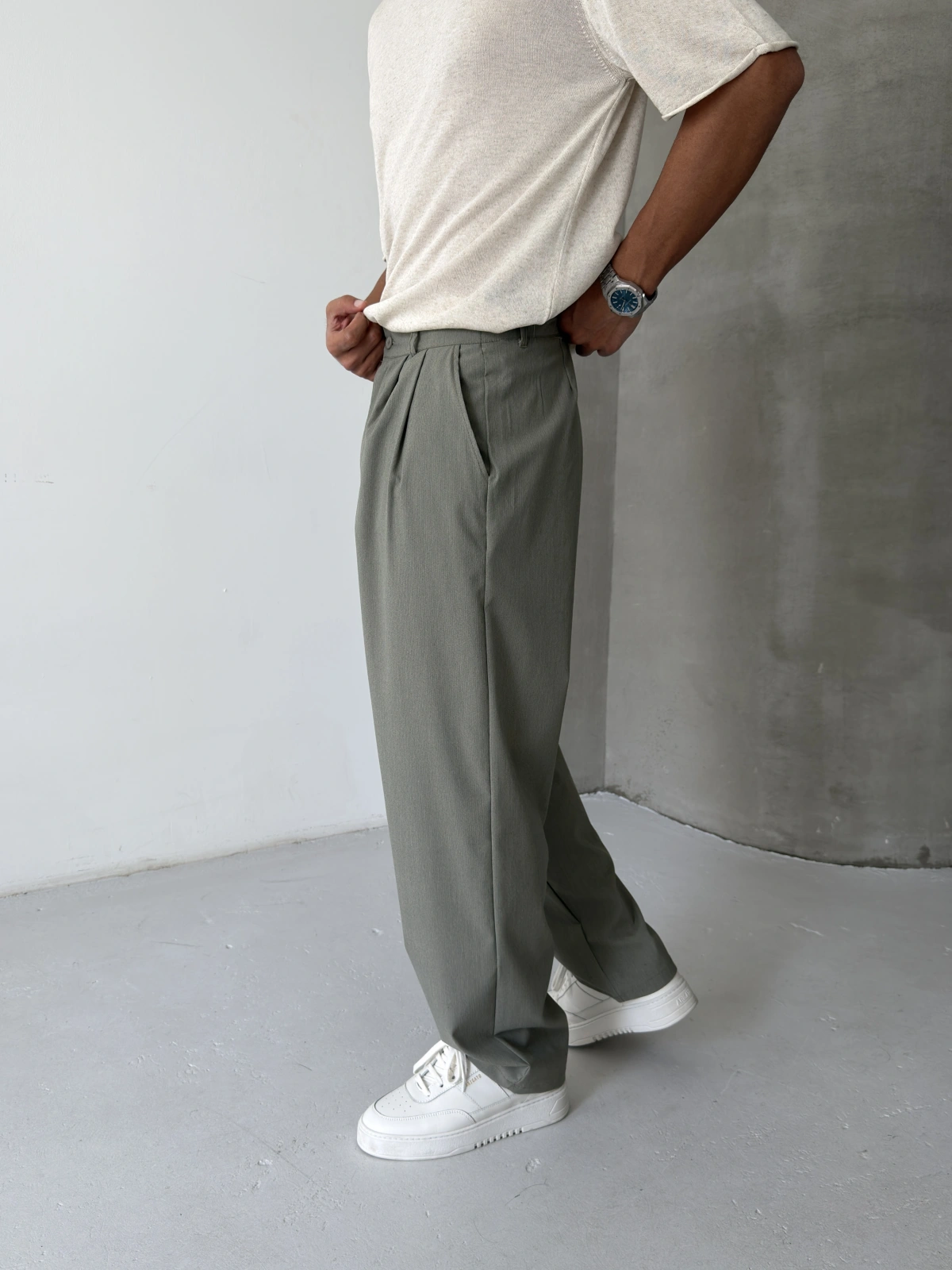 Haki Premium Casual Kumaş Baggy