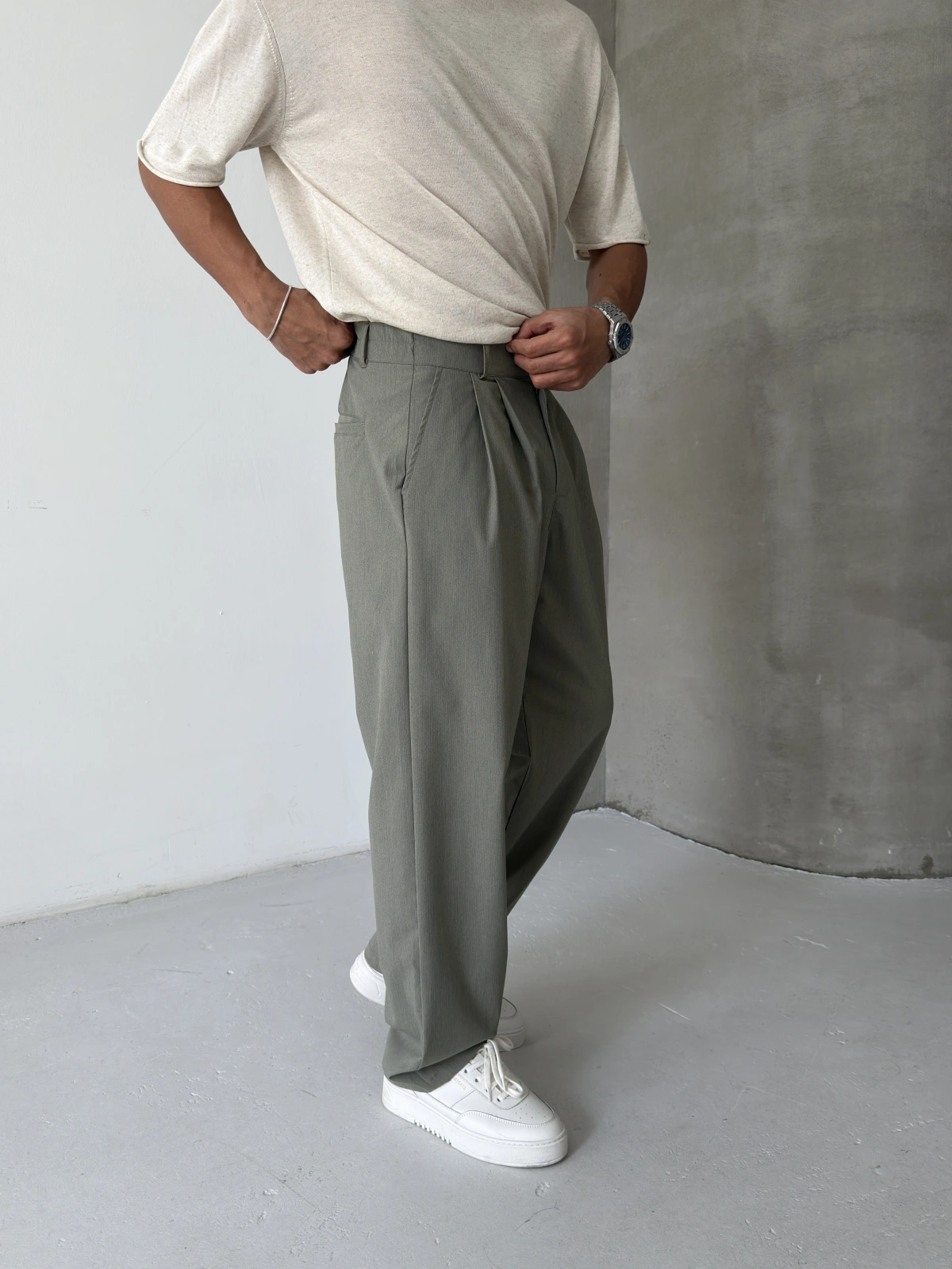 Haki Premium Casual Kumaş Baggy