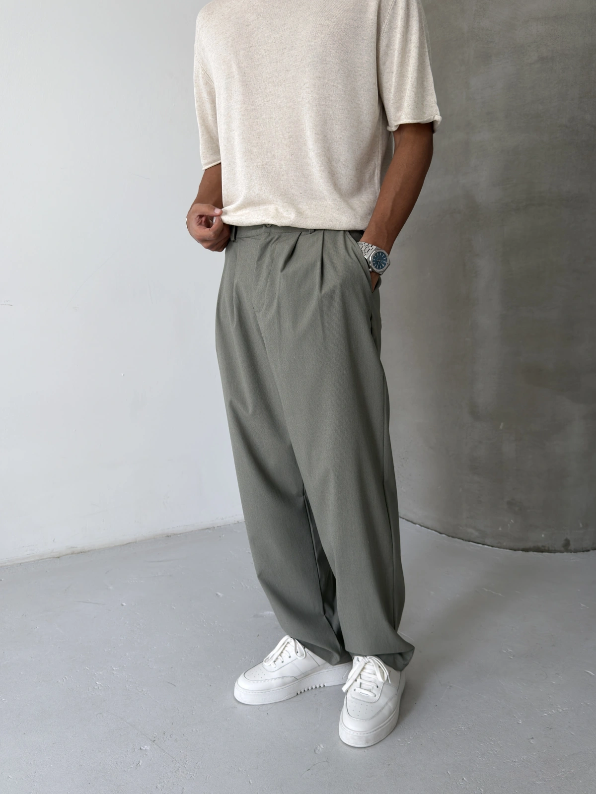 Haki Premium Casual Kumaş Baggy