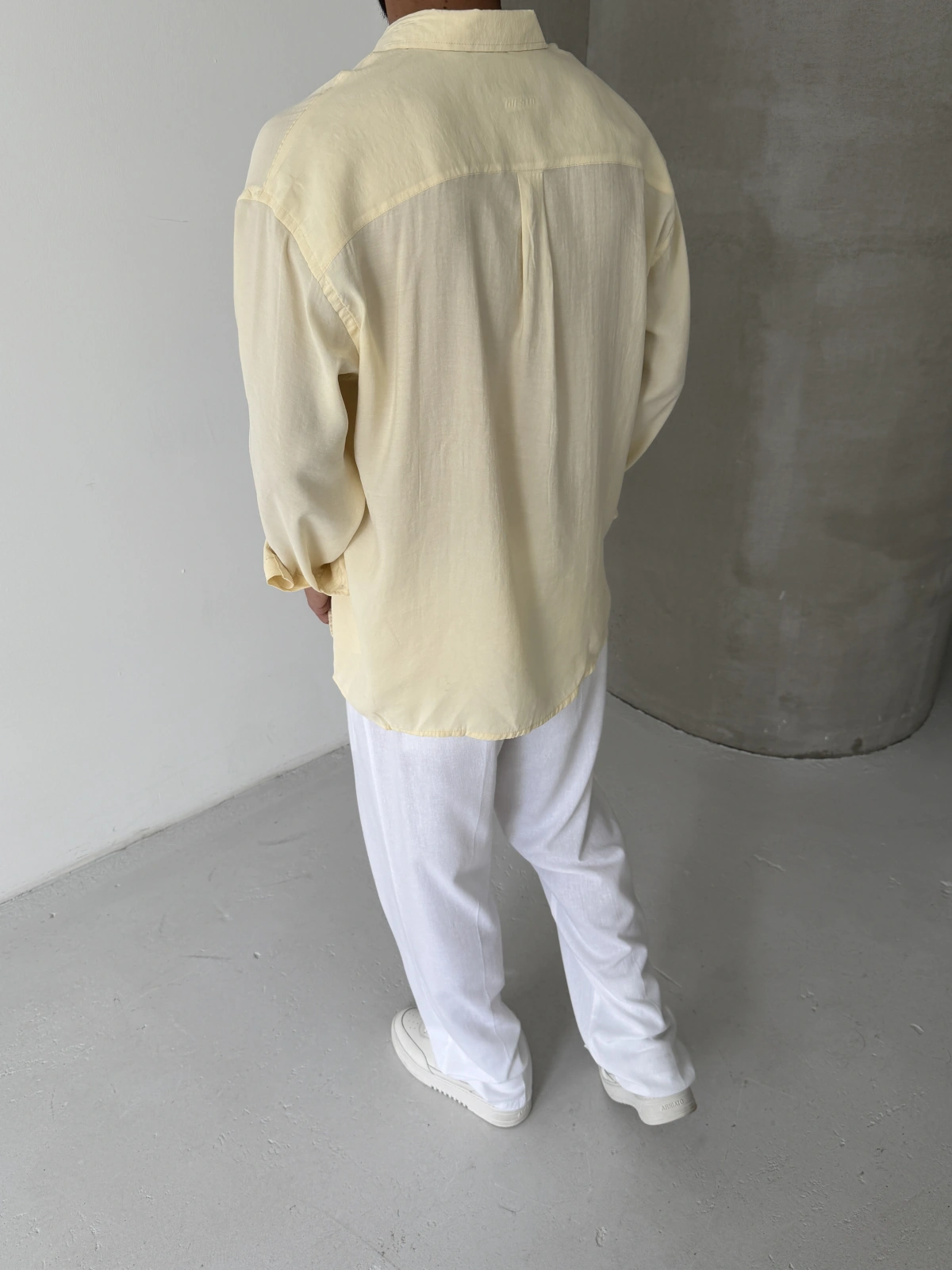 Sarı Premium Modal Kumaş Oversize Gömlek