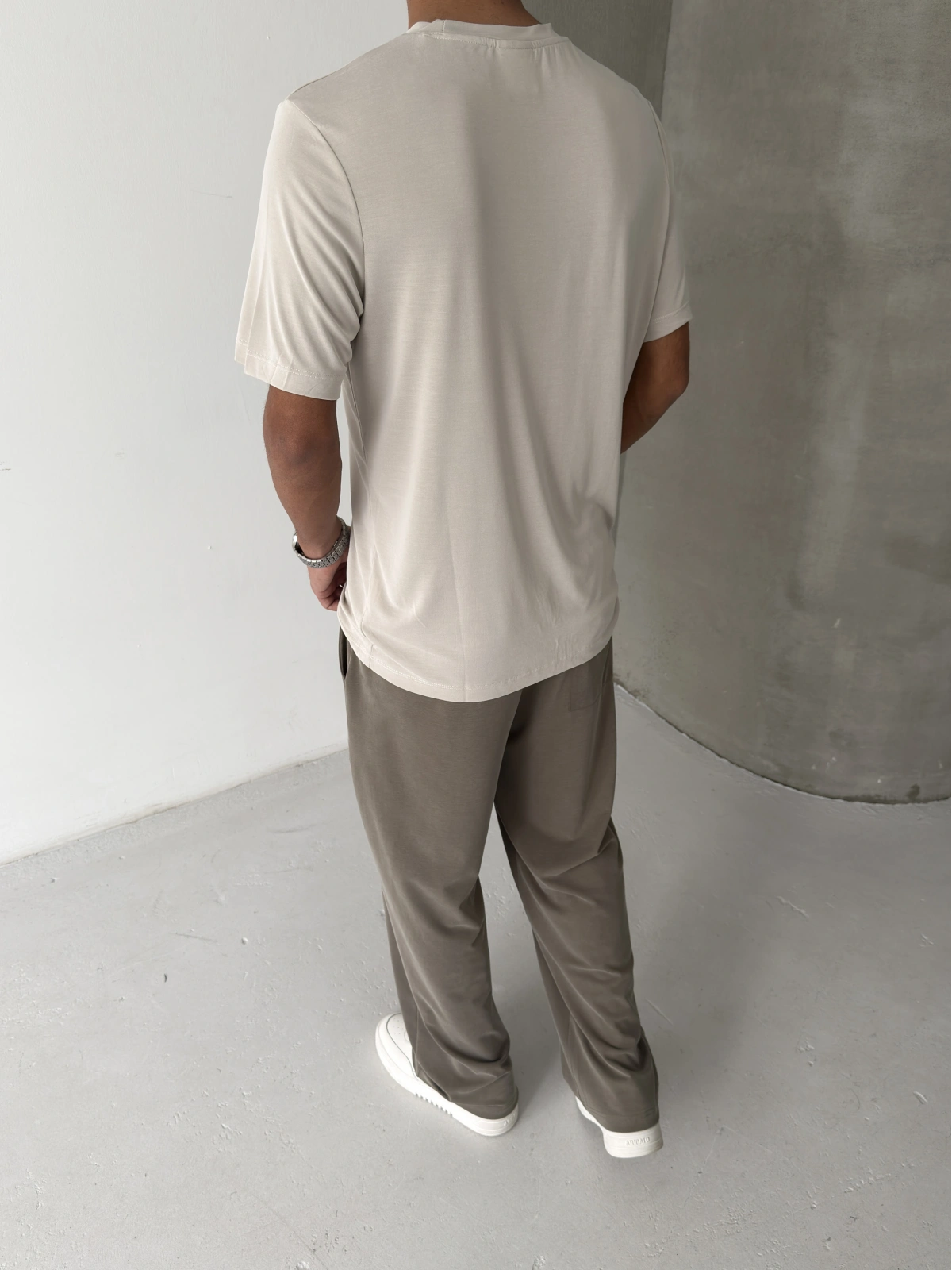 Krem Modal Kumaş Regular T-shirt