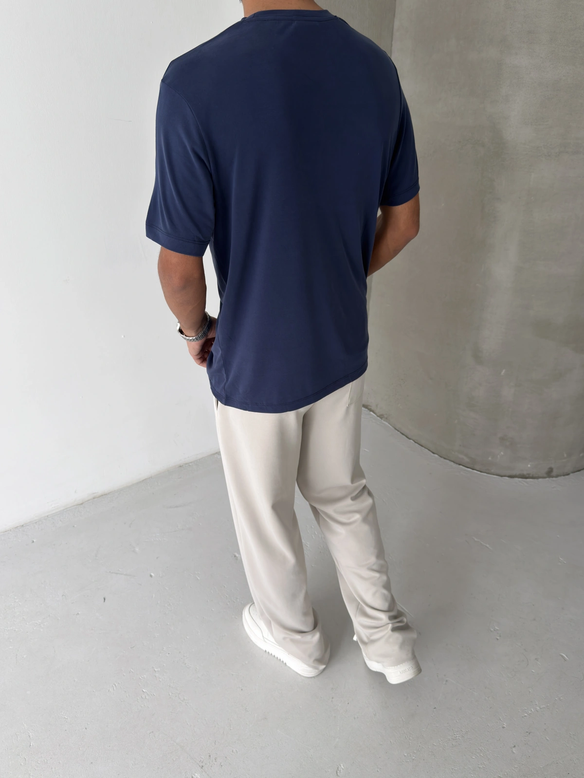 Lacivert Modal Kumaş Regular T-shirt