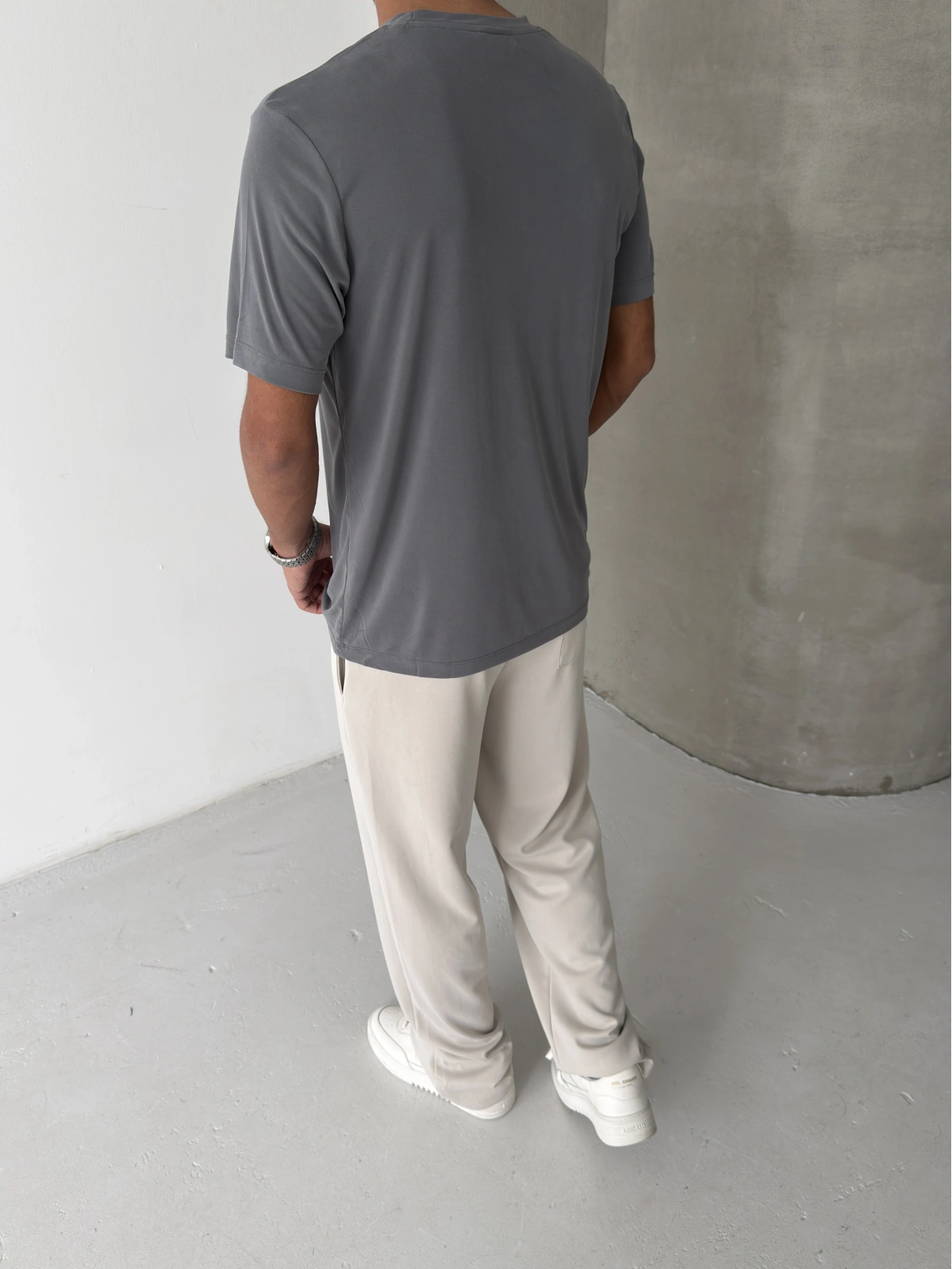 Gri Modal Kumaş Regular T-shirt