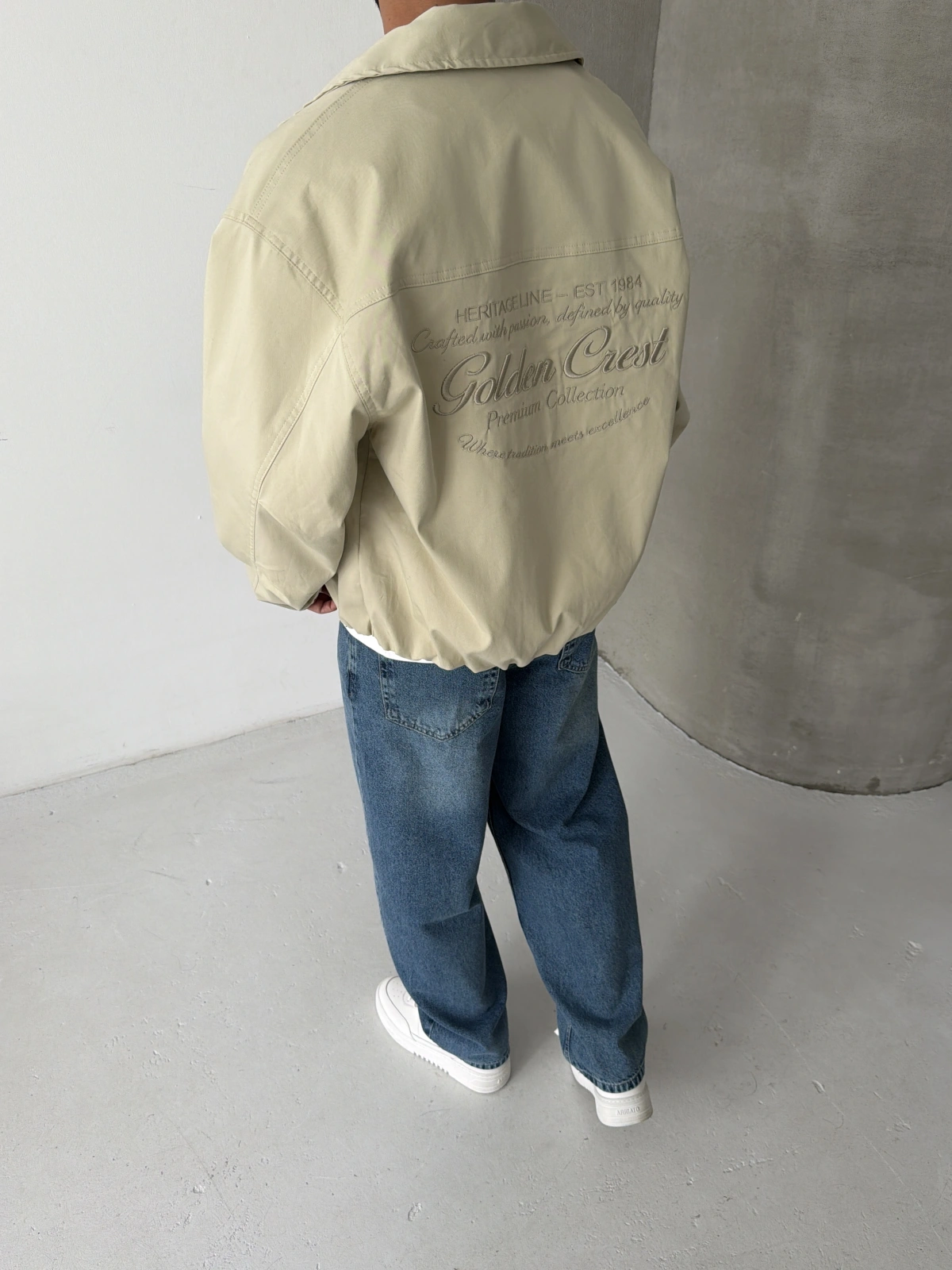 Yeşil Golden Oversize Bomber Ceket