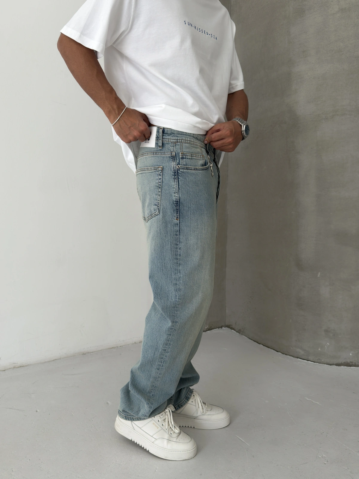 Mavi Aksesuar Detay Baggy Jean