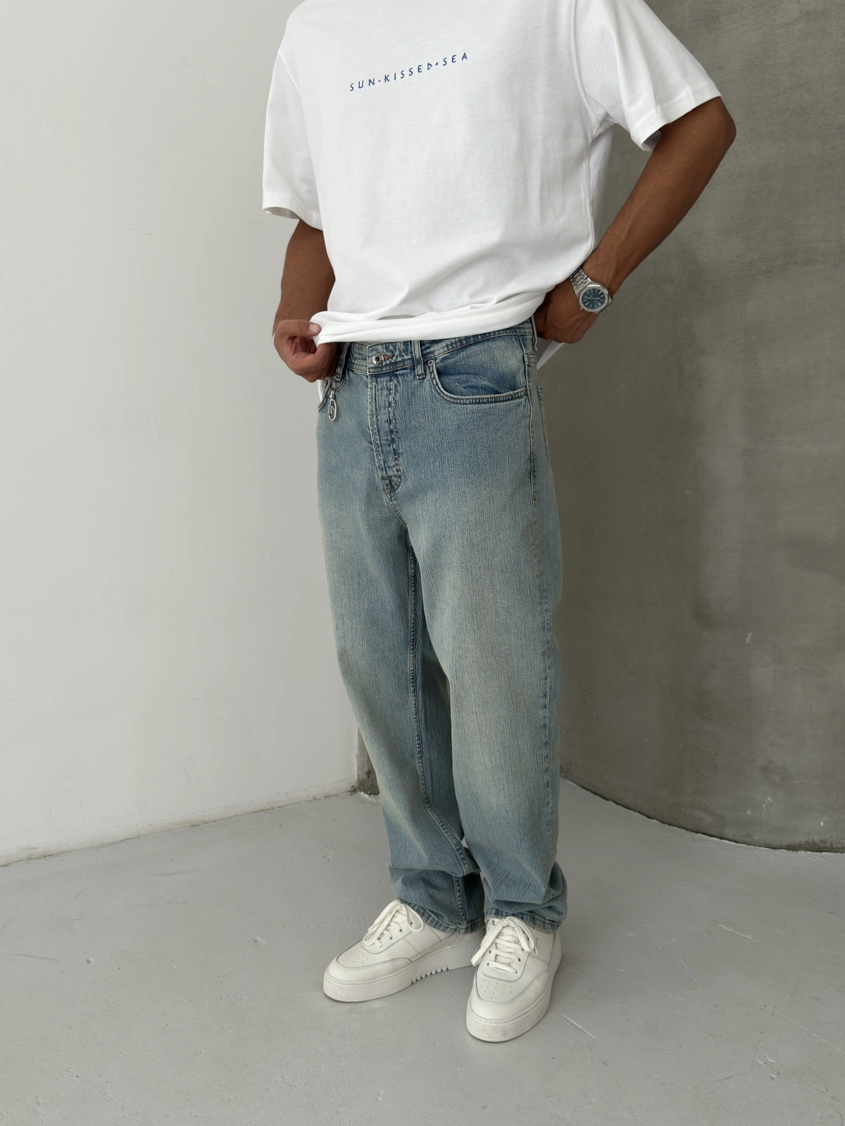 Mavi Aksesuar Detay Baggy Jean