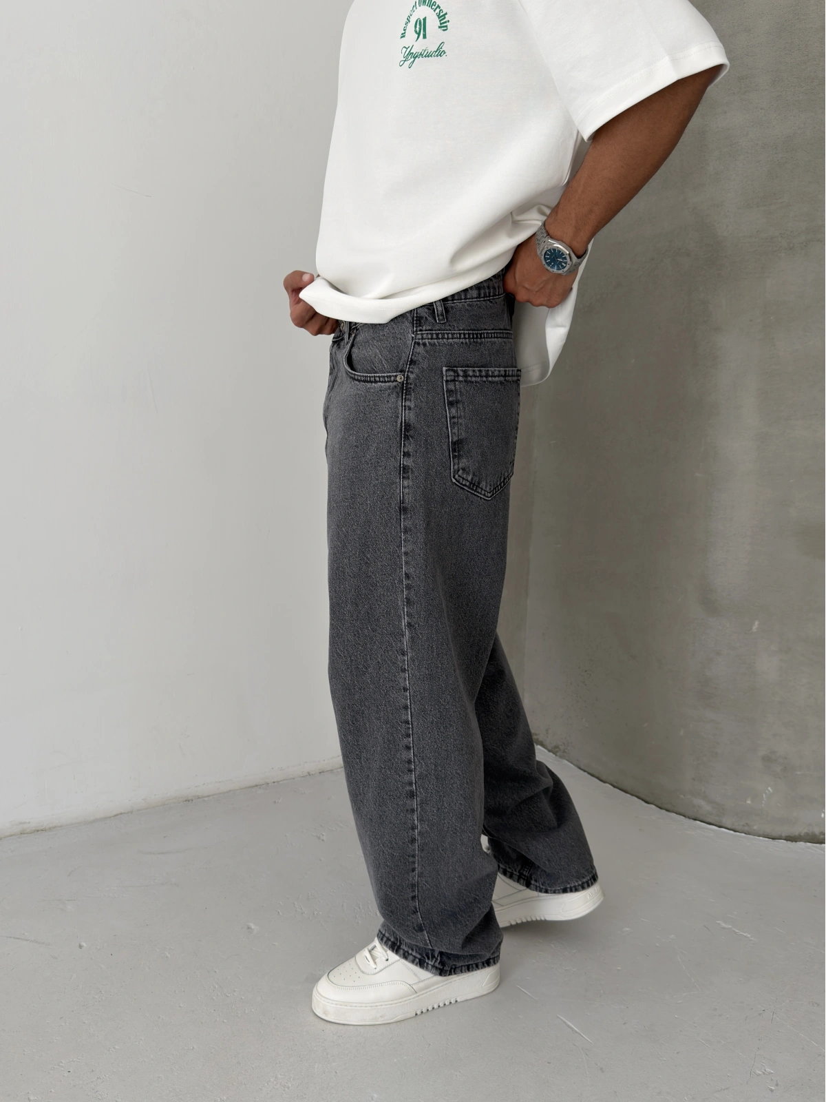 Antrasit Loose Bol Kalıp Baggy Jean