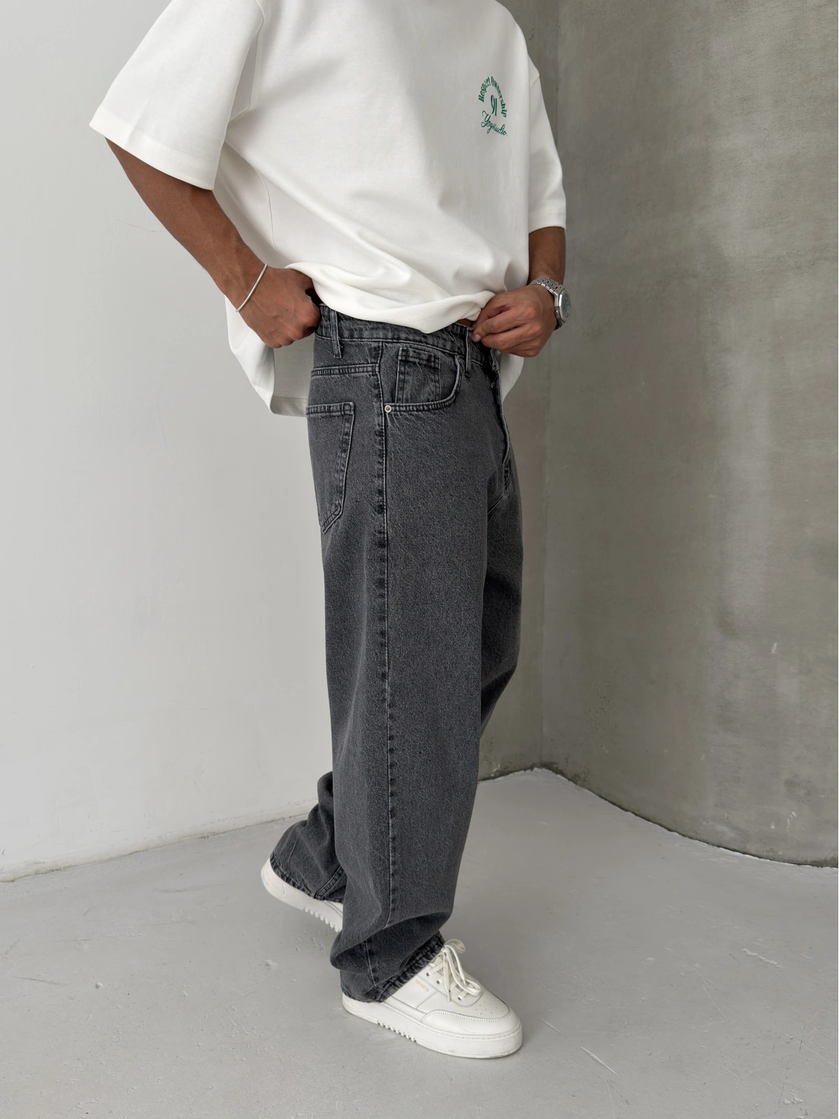 Antrasit Loose Bol Kalıp Baggy Jean