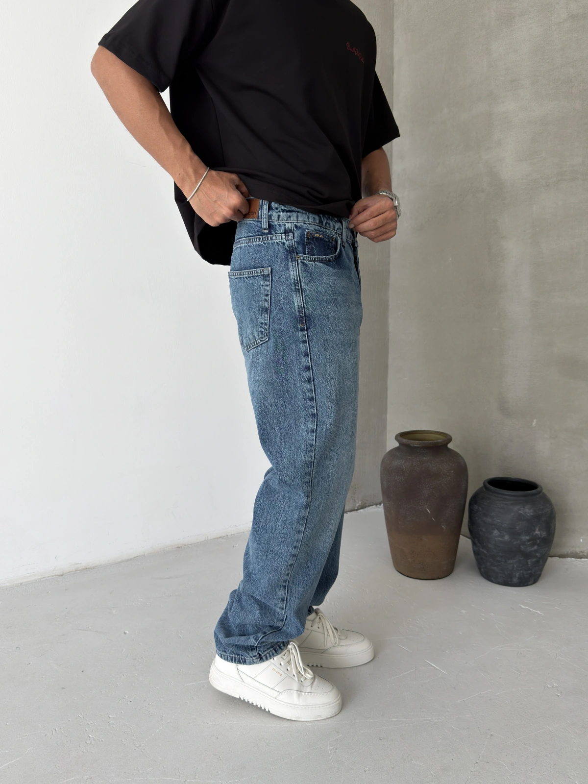 Mavi Yıkamalı Street Baggy Jean