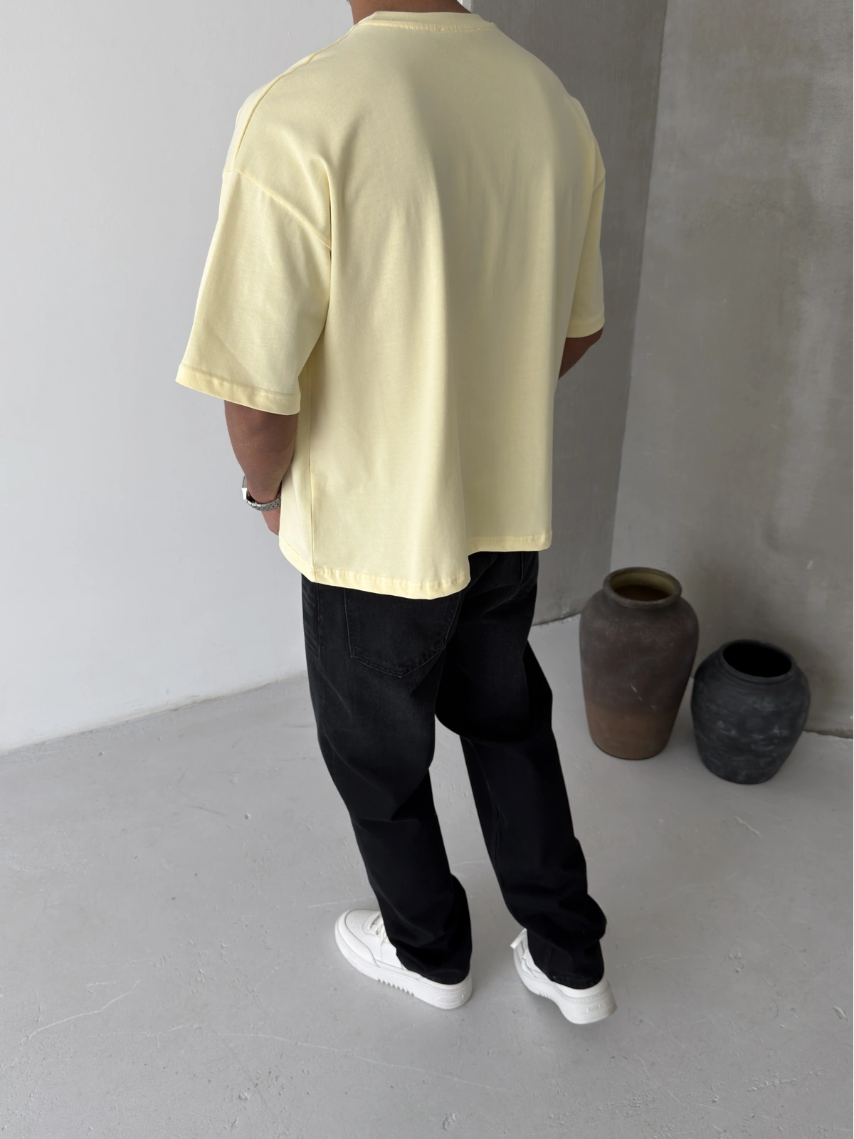 Sarı Boxy Oversize T-shirt