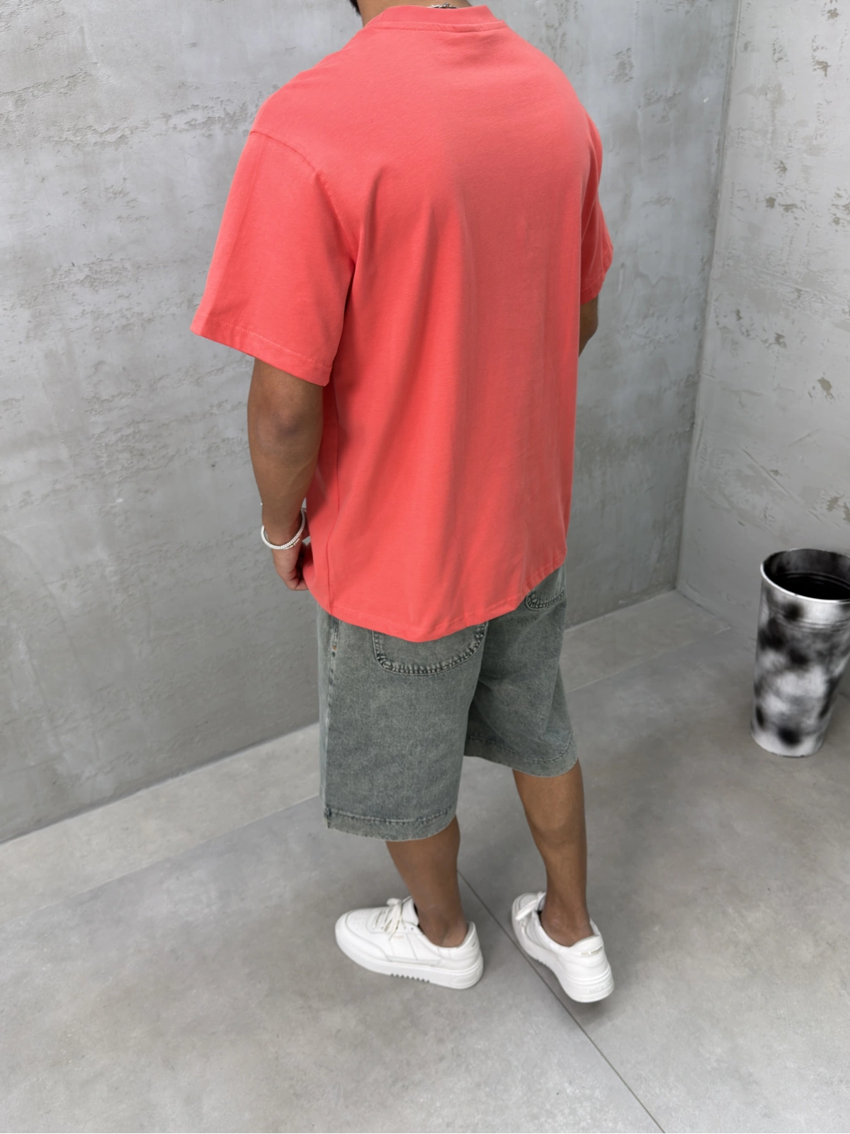 111 Turuncu Baskılı Oversize T-Shirt