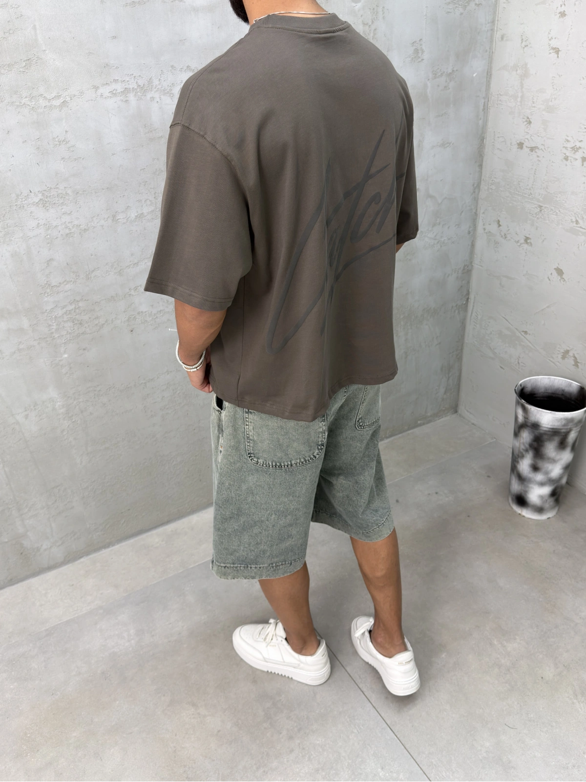 Haki Baskılı Boxy Fit T-Shirt