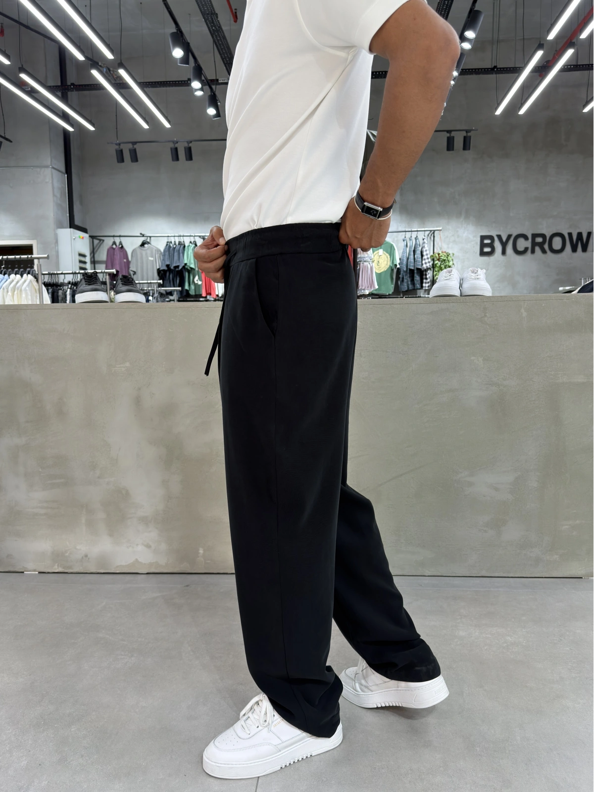 Siyah Premium Tensel Pileli Baggy