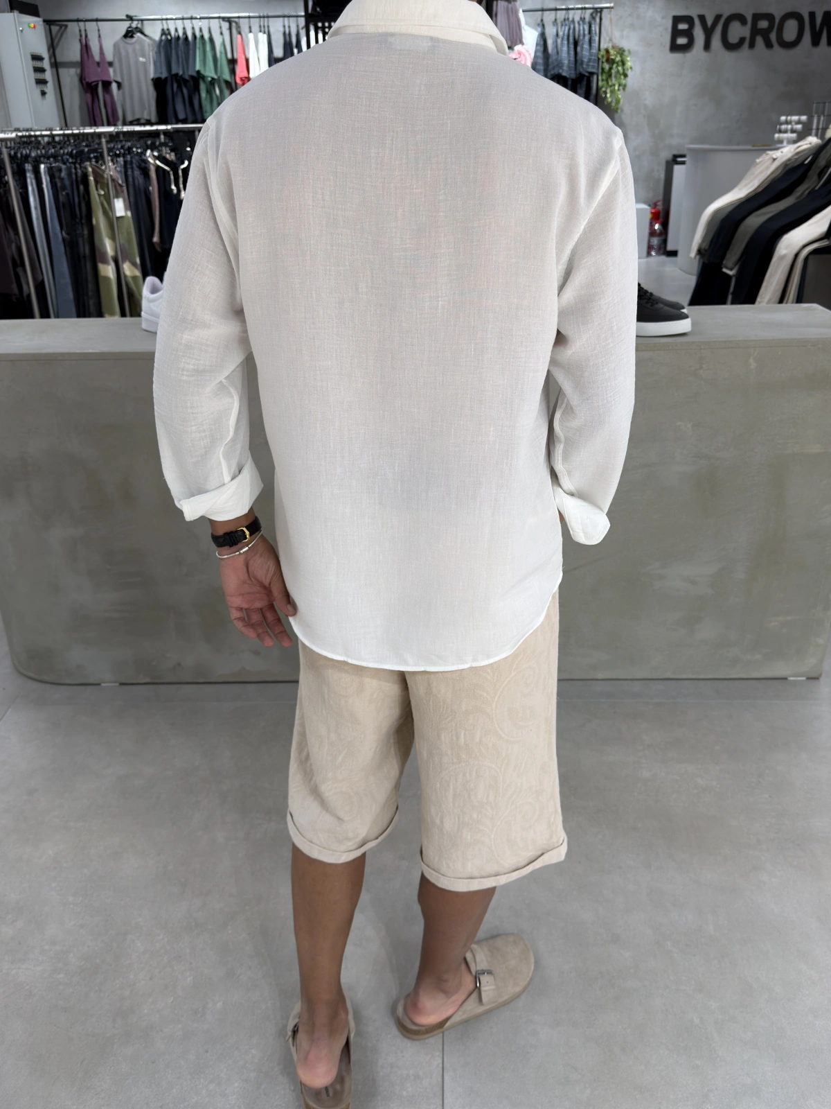 Beyaz Premium Gobiş Oversize Gömlek