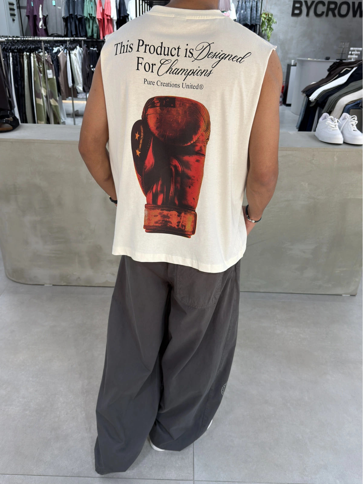 Krem United Baskı Oversize Atlet