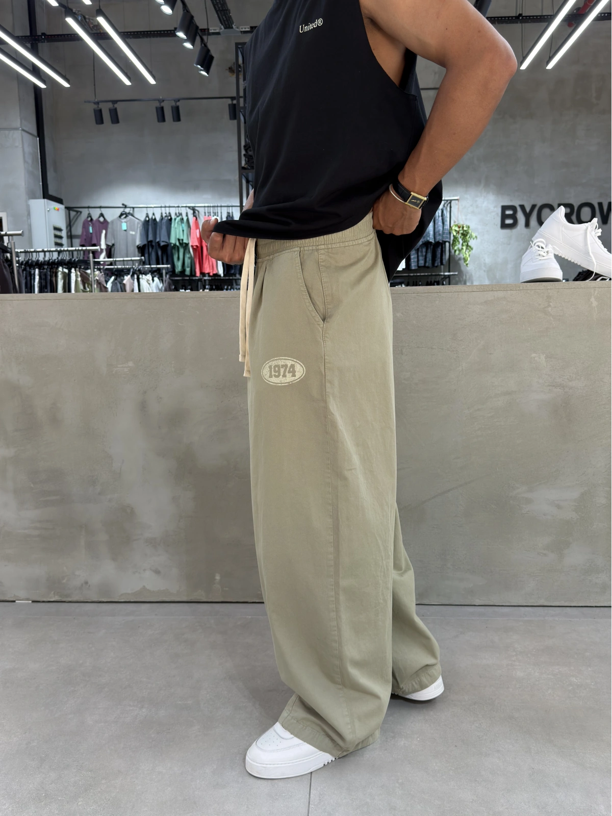 1974 Yeşil Gabardin Extra Bol Baggy