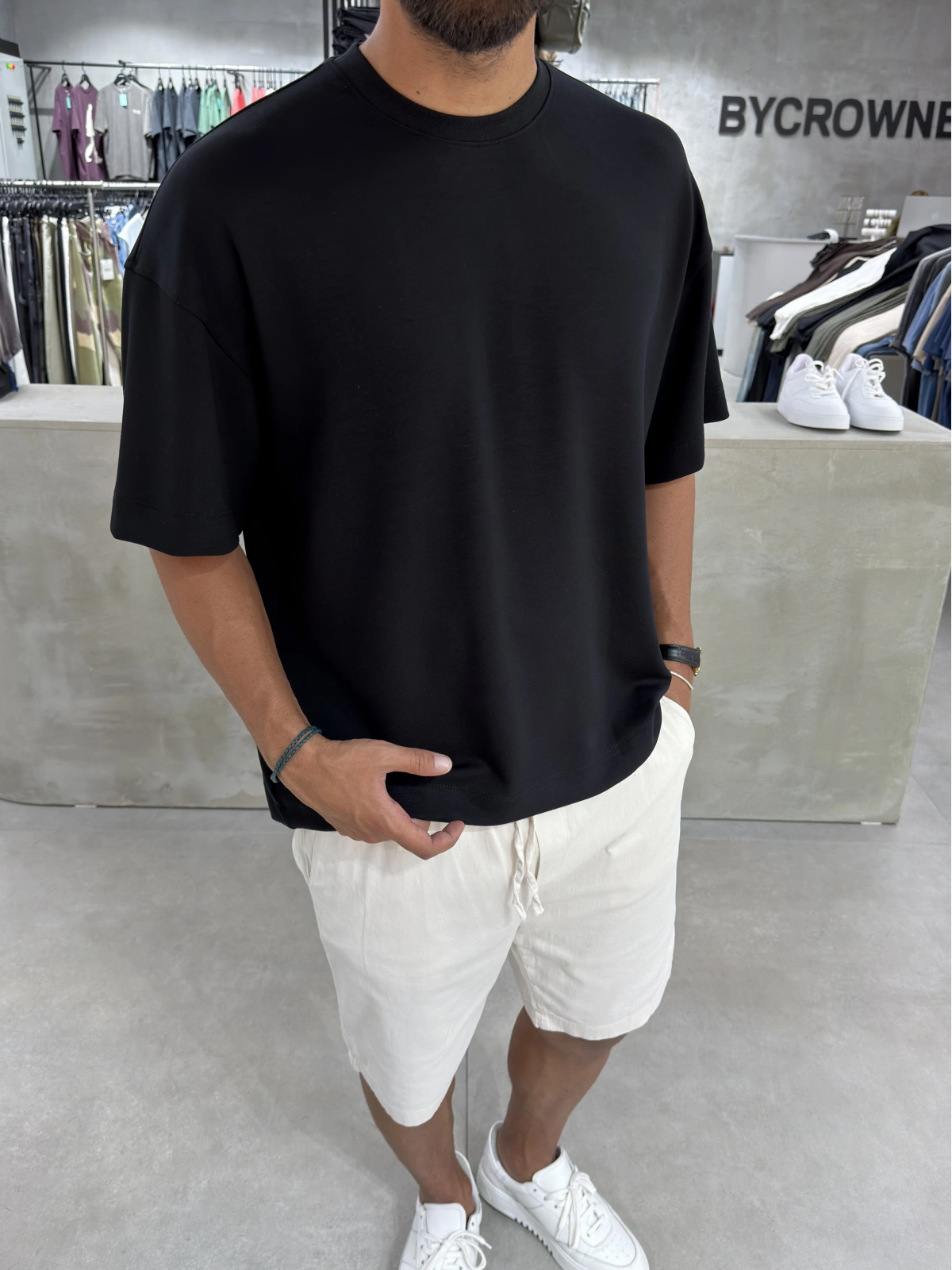 Siyah Modal Oversize T-shirt